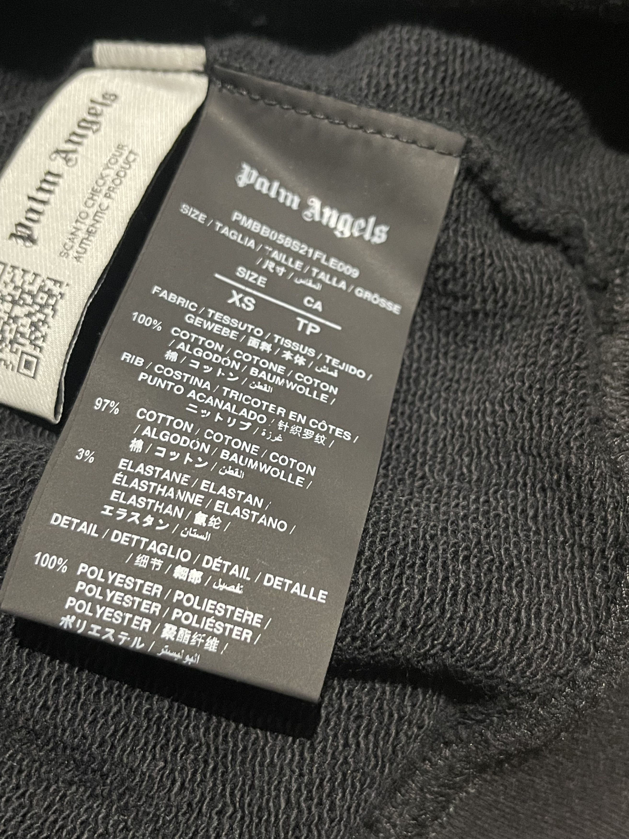 Palm Angels Palm Angels Fleece Track Hoody Black White Size US XS / EU 42 / 0 - 7 Thumbnail