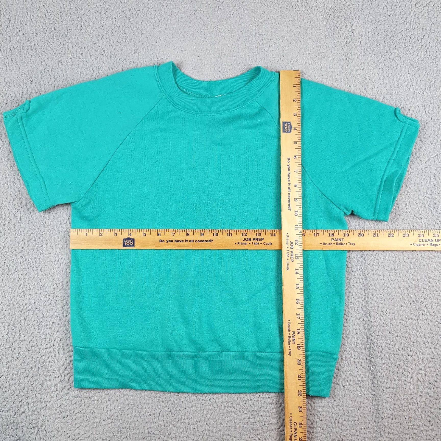 Altea VINTAGE 80s Short Sleeve Raglan Teal Fleece Size M Crewneck Sweatshirt Pullover Womens Athletic Casual Cresland Size M / US 6-8 / IT 42-44 - 5 Thumbnail