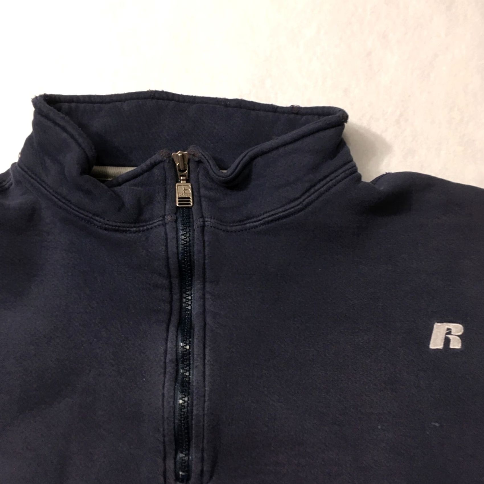 Russell Athletic VINTAGE Russell Athletic Jacket Mens XL Blue 1/4 Zip Made In USA Pullover 90s Size US XL / EU 56 / 4 - 2 Thumbnail
