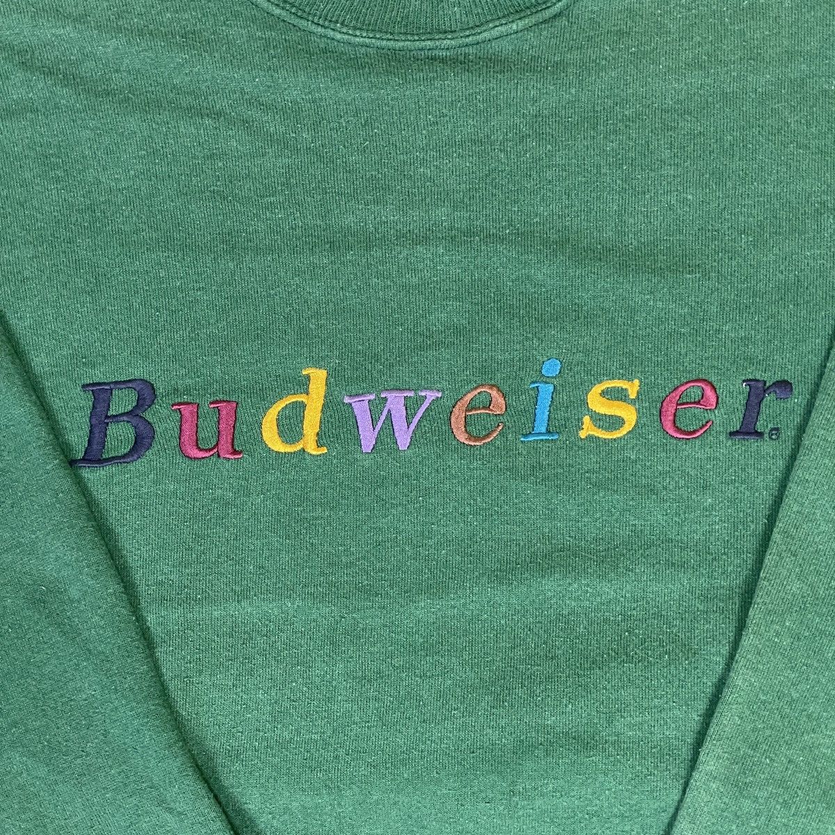 Budweiser Vintage Budweiser Hanes Green Sweatshirt Size US L / EU 52-54 / 3 - 4 Thumbnail