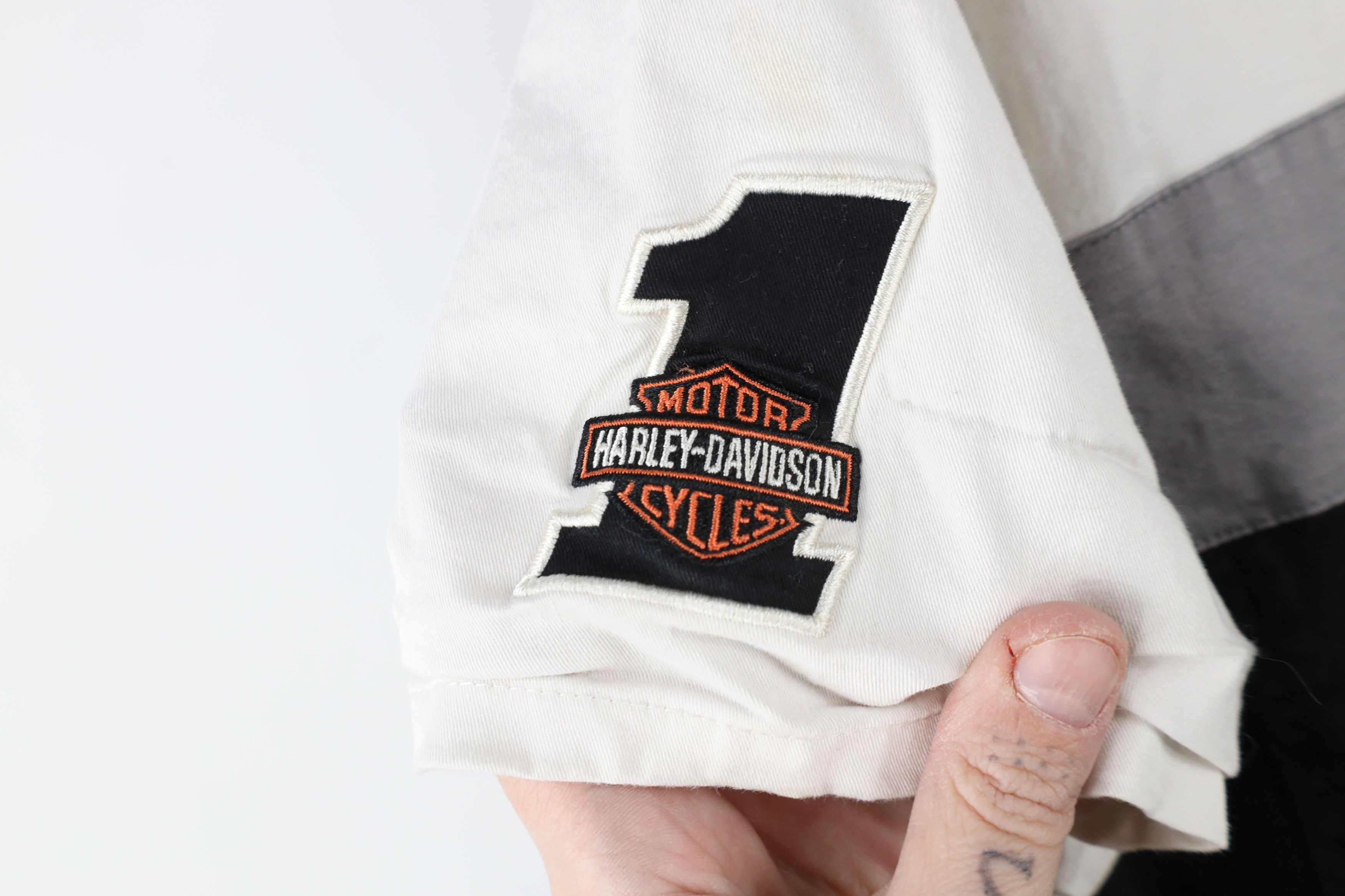 Harley Davidson × Vintage Vintage Harley Davidson Full Zip Mechanic Collared Shirt Size XL / US 12-14 / IT 48-50 - 5 Thumbnail