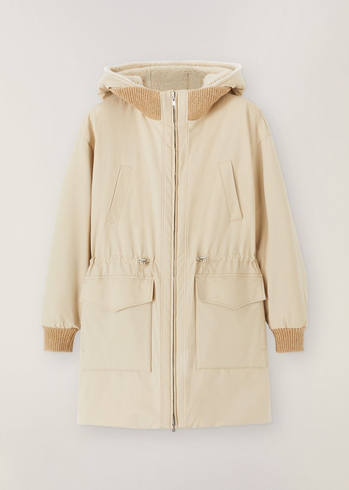 o1srvl11e0824 Reversible Wind Stretch Storm Jacket in Beige