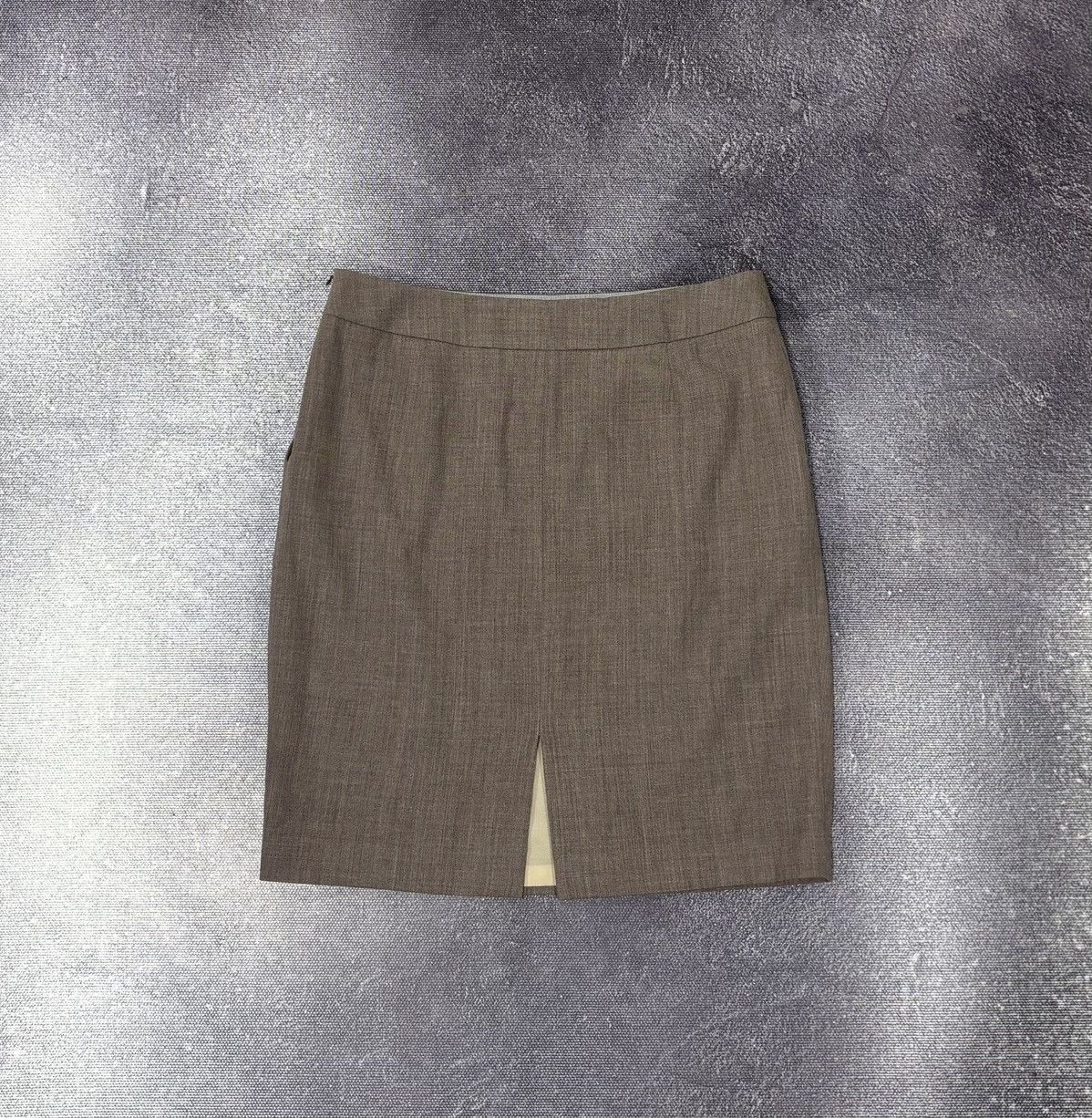 Fabiana Filippi Fabiana Filippi Women’s Wool Pencil Skirt Taupe Stretch Size 30" / US 8 / IT 44 - 2 Thumbnail