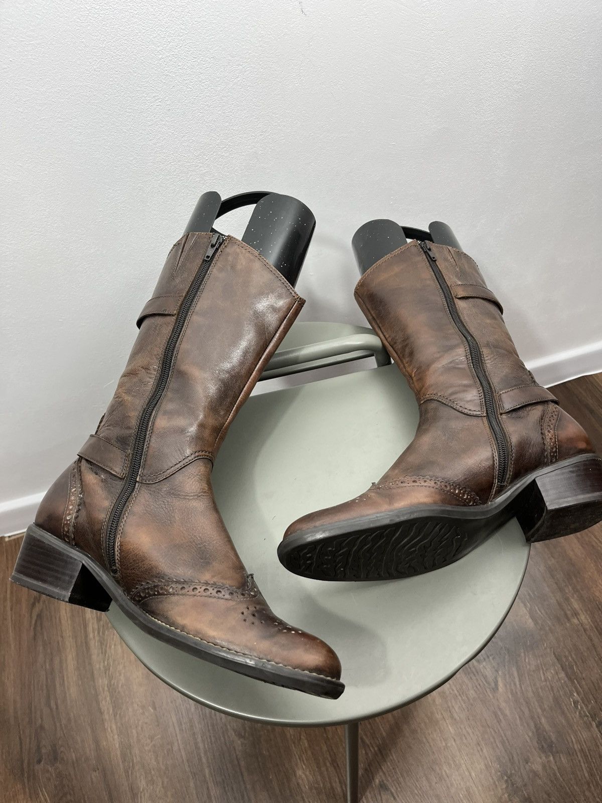 Other Vintage Brown Leather Buckle Boots US 6.5 Distressed Style Size US 6.5 / IT 36.5 - 7 Thumbnail