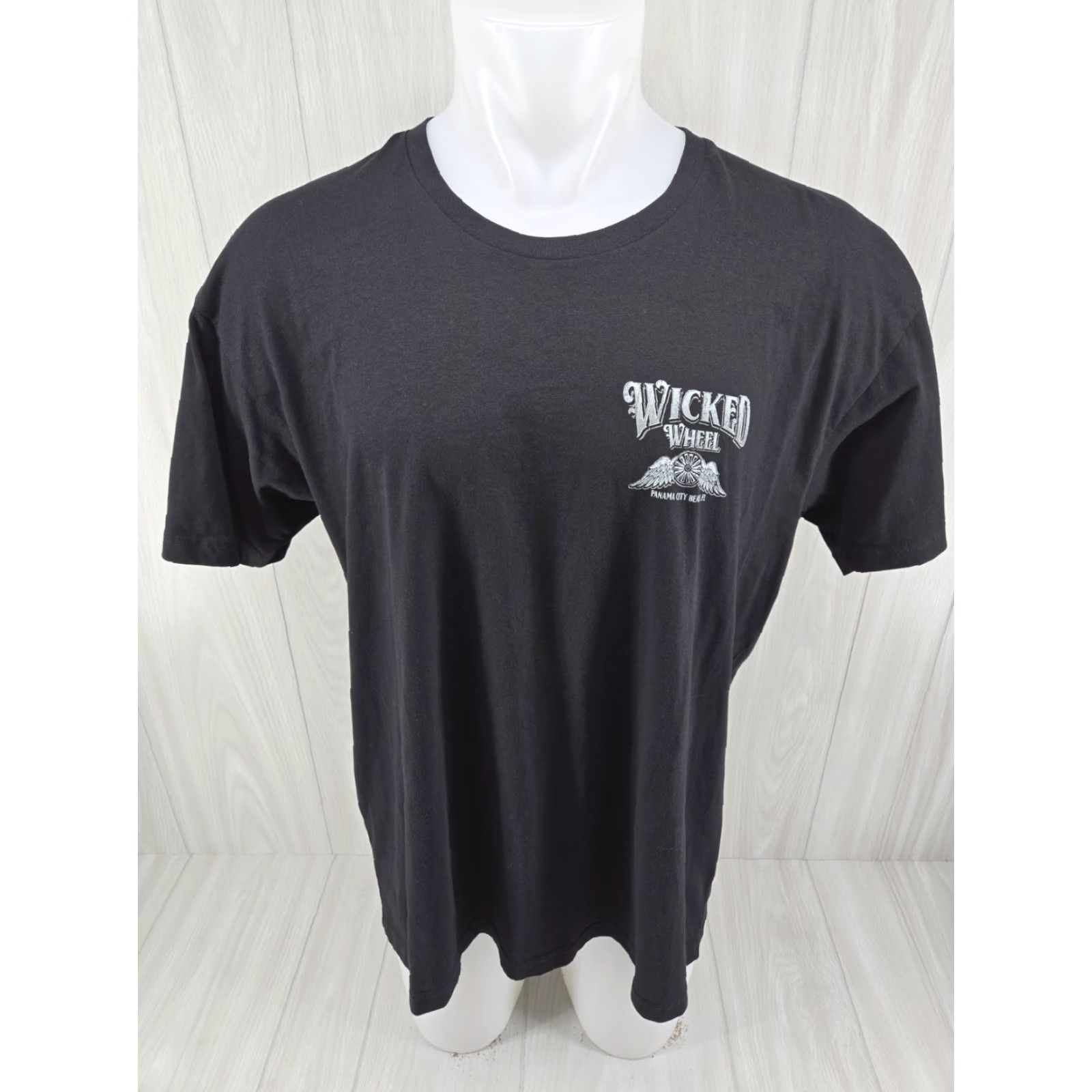 Vintage Wicked Wheel Motorcycle Panama City Beach Shirt Men Black XL Size US XL / EU 56 / 4 - 3 Thumbnail