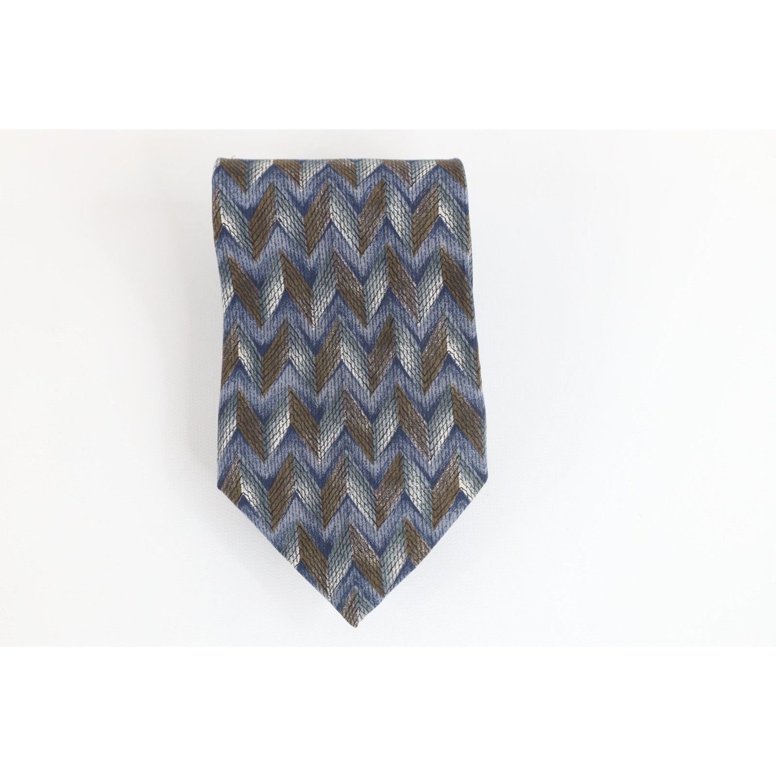Vintage Vintage 90s Streetwear Italian Silk Herringbone Neck Tie Size ONE SIZE - 1 Thumbnail
