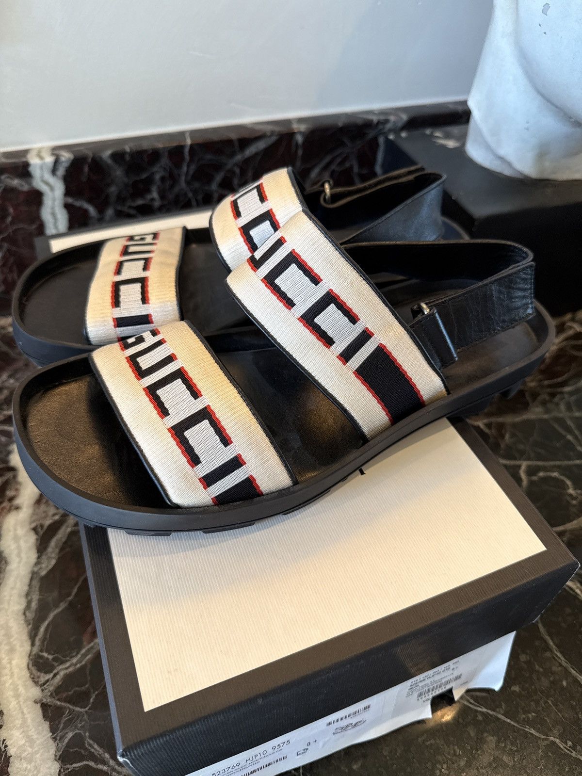 Gucci Gucci Jacquard Stripe Sandals Size US 9.5 / EU 42-43 - 4 Thumbnail