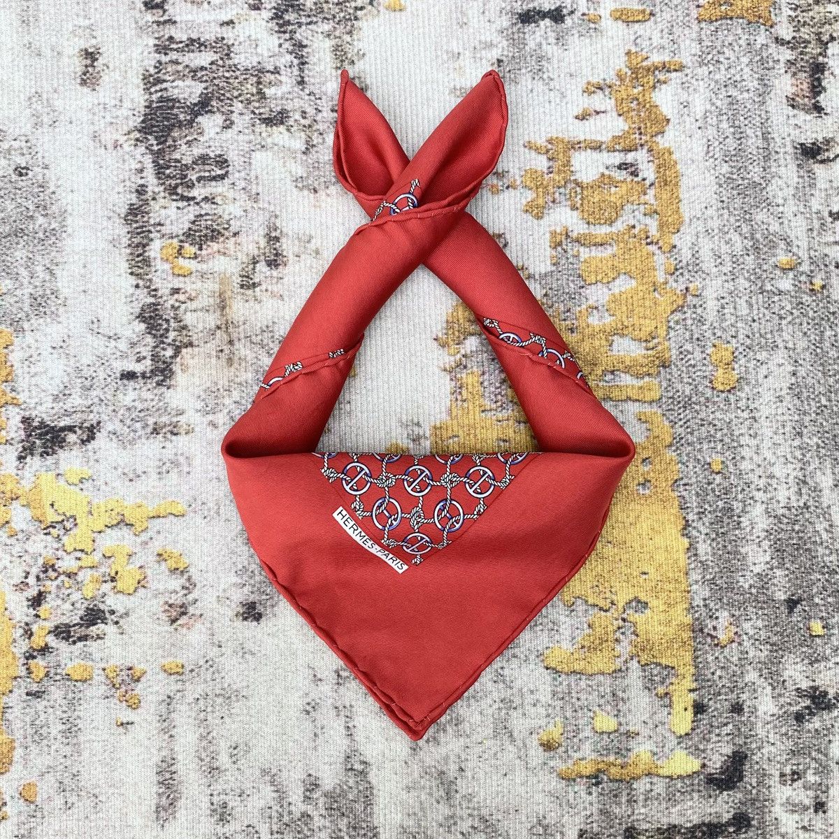 Hermes Hermès Red Silk Gavroche Pocket Square or Neckerchief Size ONE SIZE - 1 Thumbnail