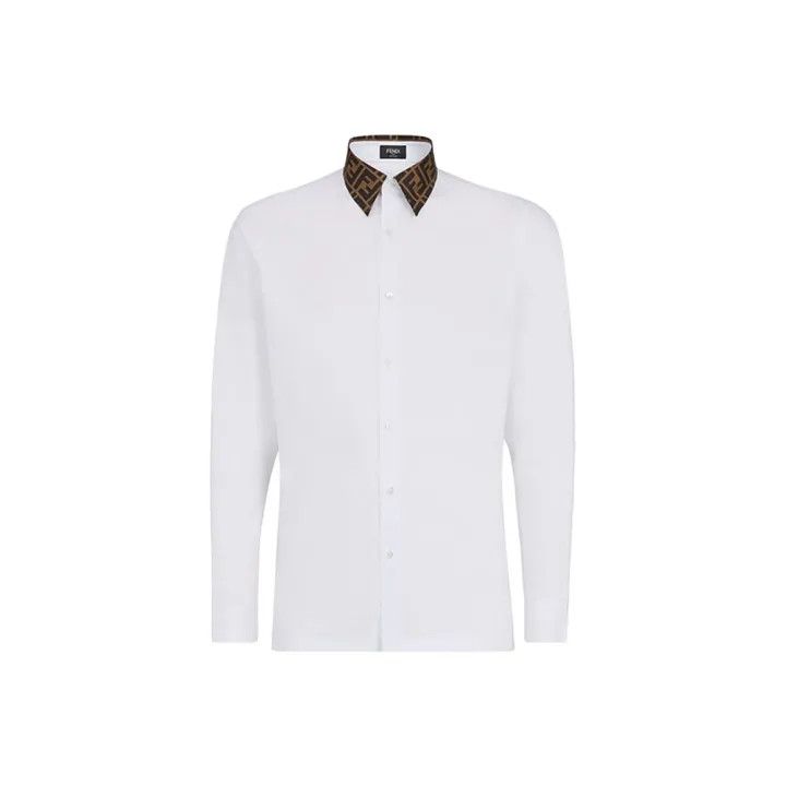 Fendi Fendi Casual Long Sleeve Shirt with FF Collar 0079 Size US M / EU 48-50 / 2 - 1 Thumbnail