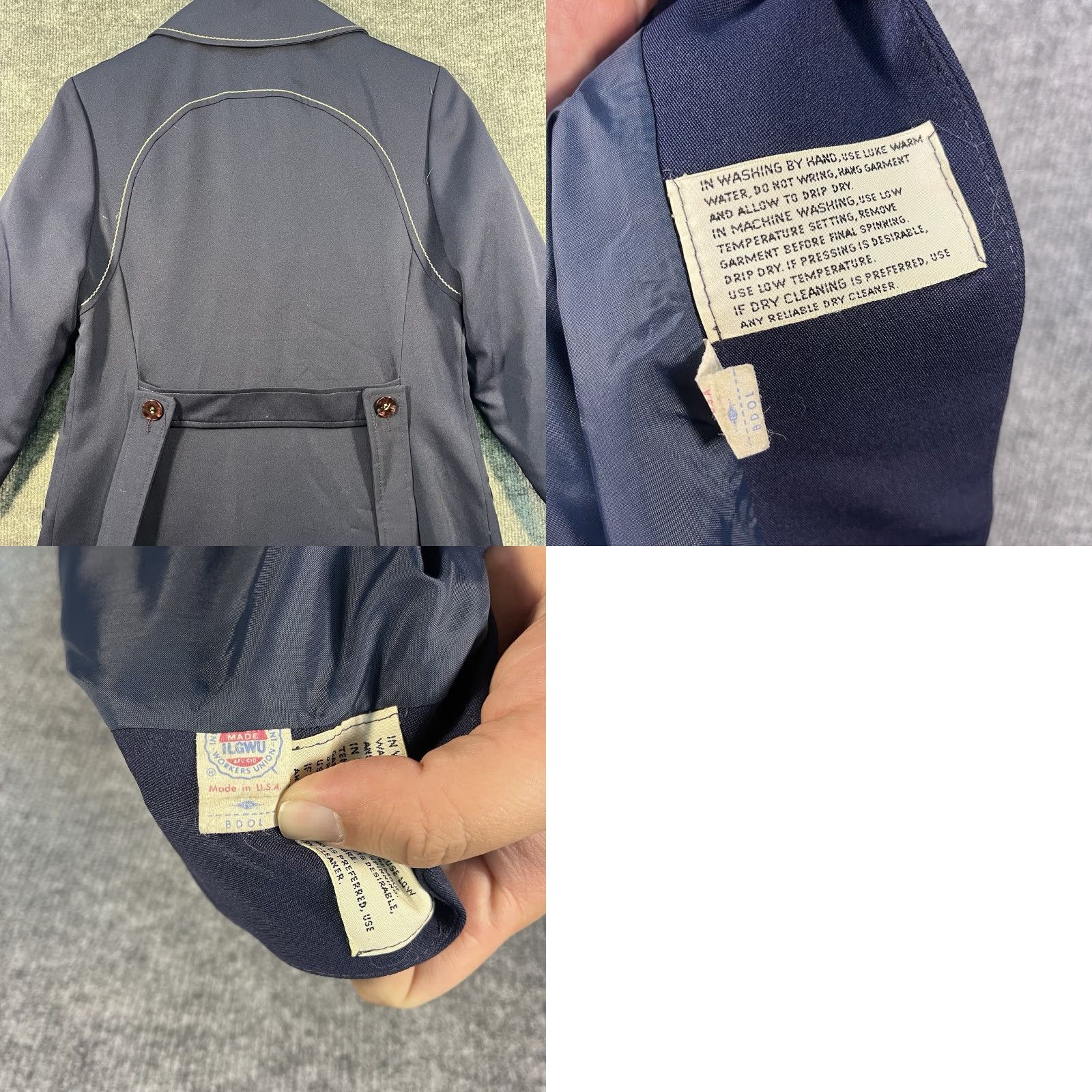 Vintage VINTAGE VTG 60s Navy Full Length Maxi Coat Womens Belted Made USA ILGWU Union Medium Coat Trench Size M / US 6-8 / IT 42-44 - 8 Thumbnail