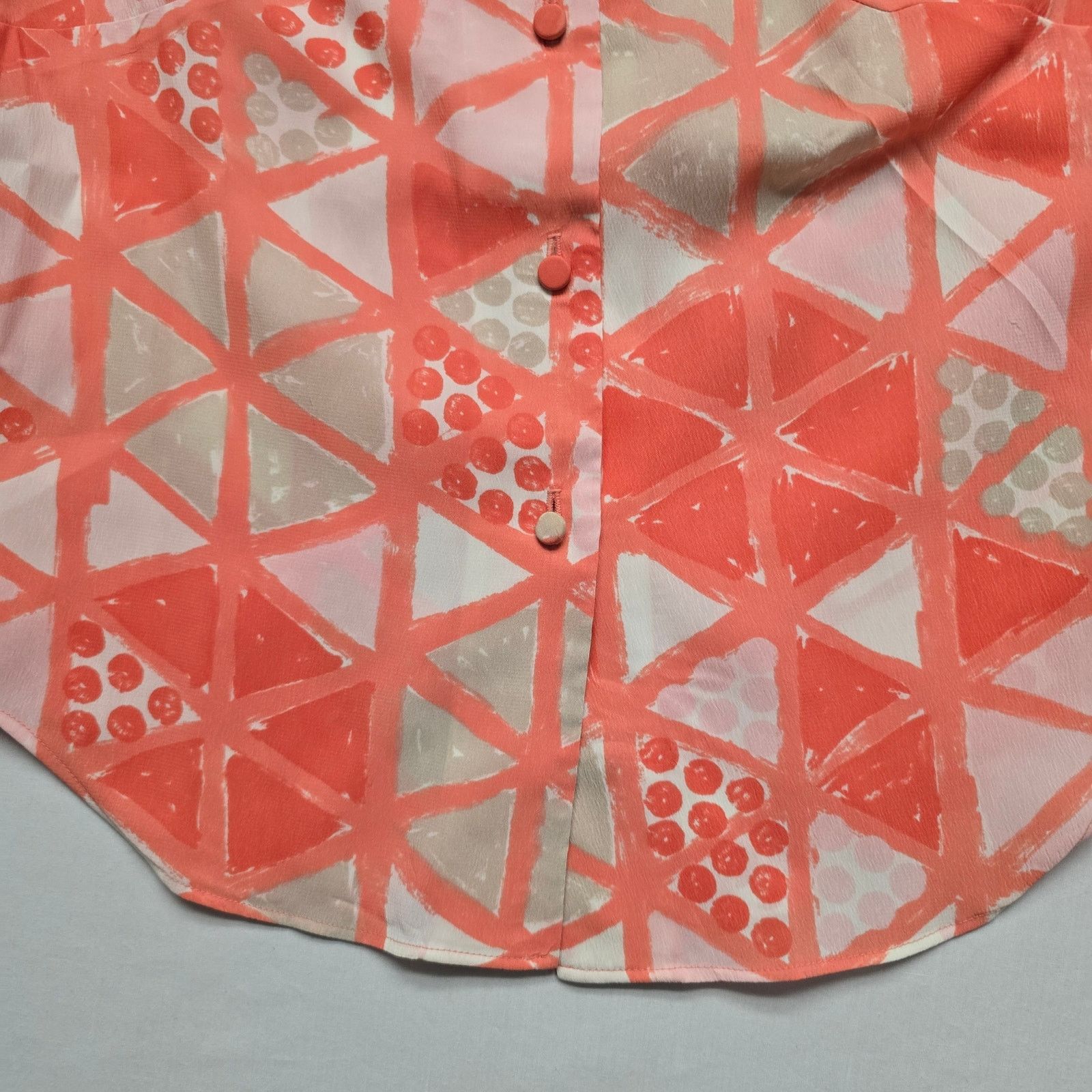 Vintage Vintage Majestic Blouse Coral Geometric Print Button Shirt Size L / US 10 / IT 46 - 2 Thumbnail