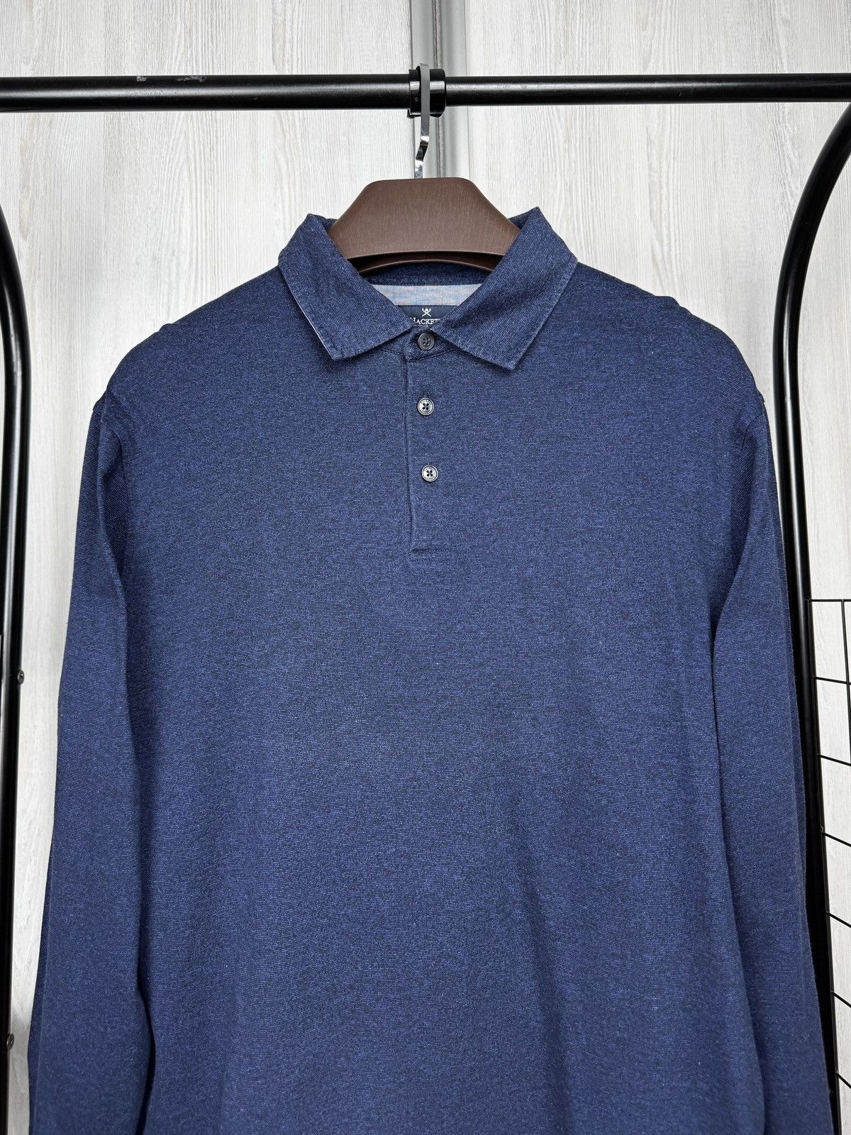 Hackett Hackett London Cotton Filafil Slim Fit LongSleeve Polo Rugby Size US XL / EU 56 / 4 - 3 Thumbnail