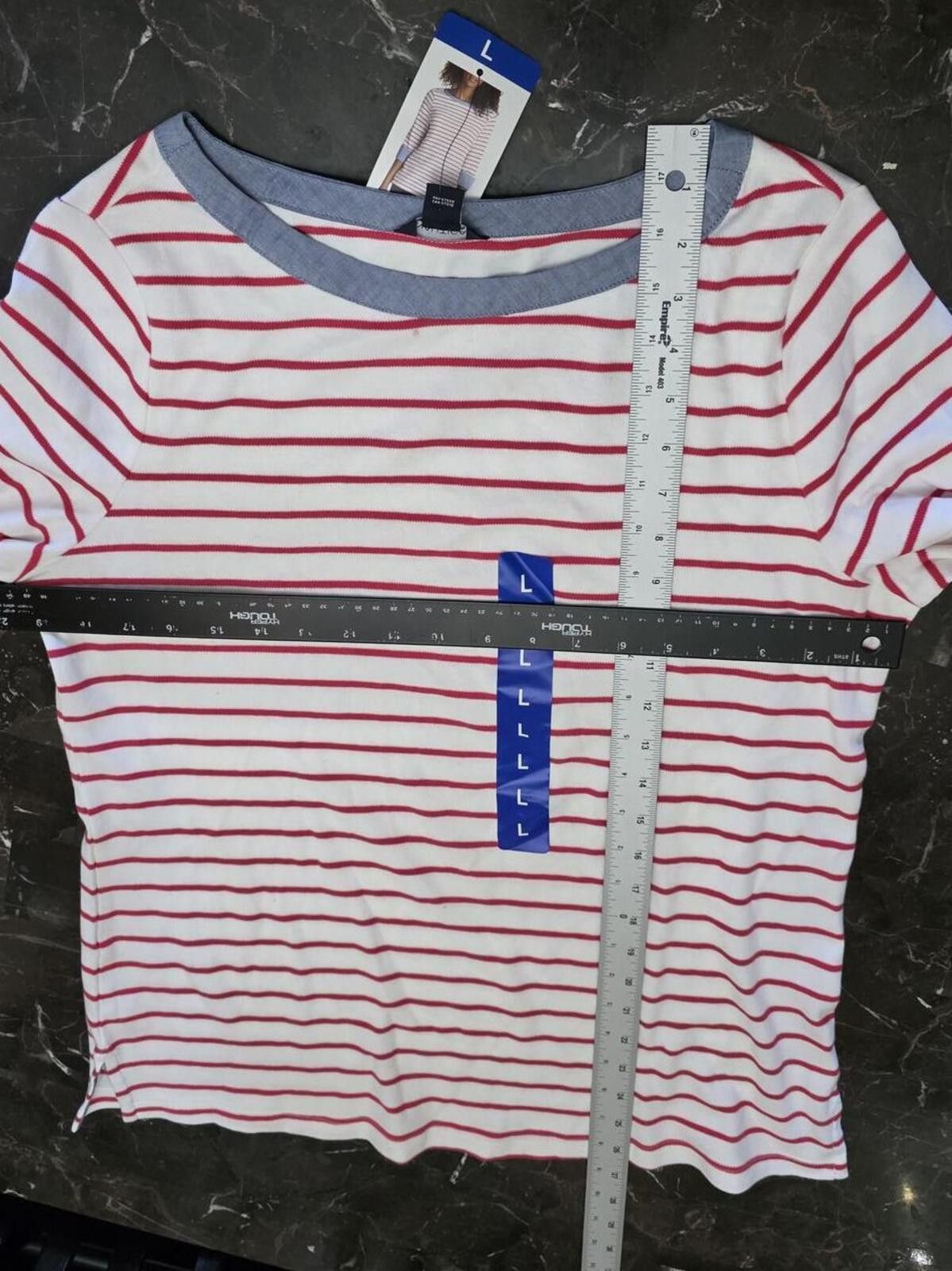 Nautica Nautica Large Striped 3 Quarter Sleeve Shirt Red White NWT Size L / US 10 / IT 46 - 7 Thumbnail