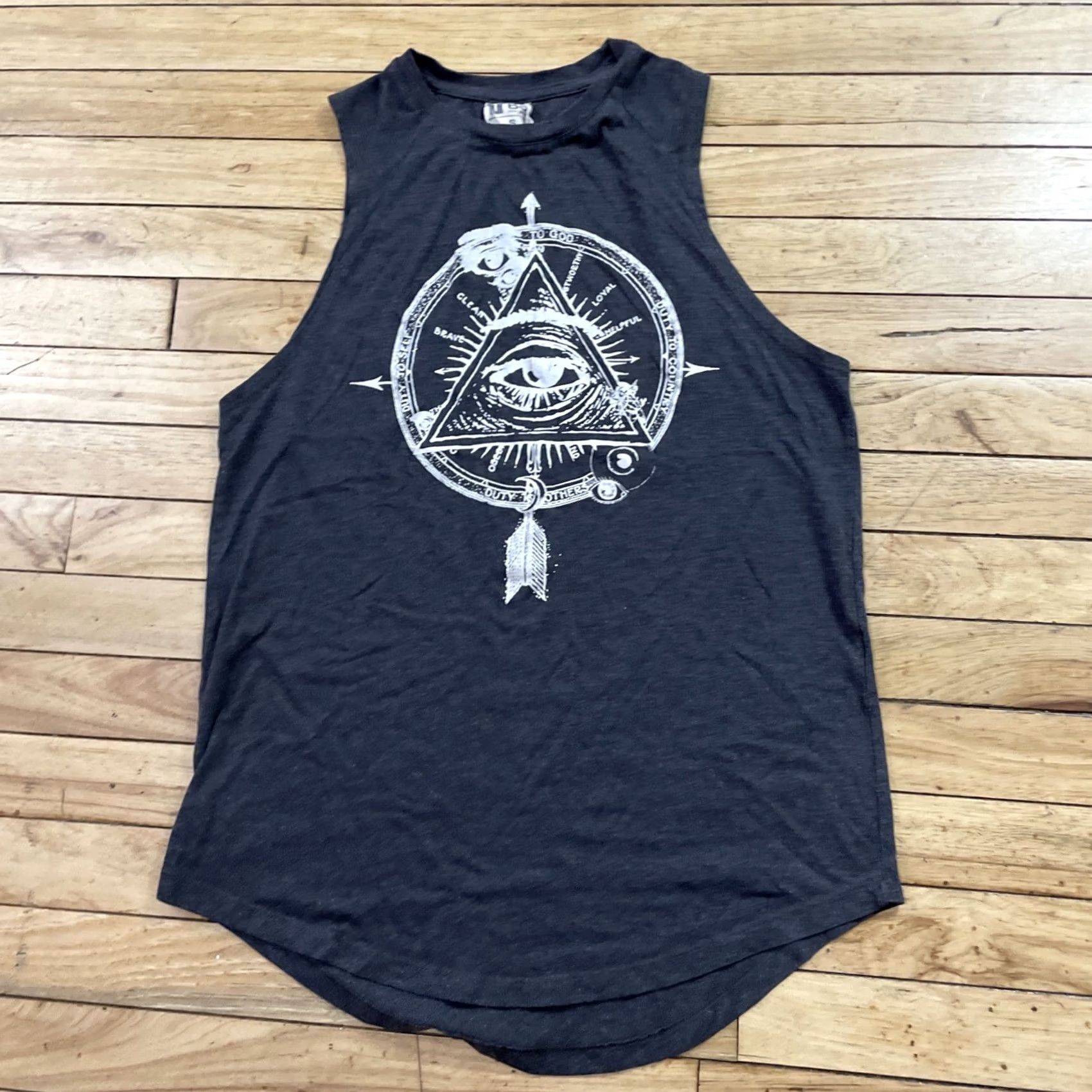 Vintage T BAR Tank Top Shirt Women S Gray Tribal Third Eye Graphic Whimsy Witchy Goth S Shirt Tank Womens Grey Tribal Third Eye Graphic Whimsy Goth S Size S / US 4 / IT 40 - 2 Thumbnail