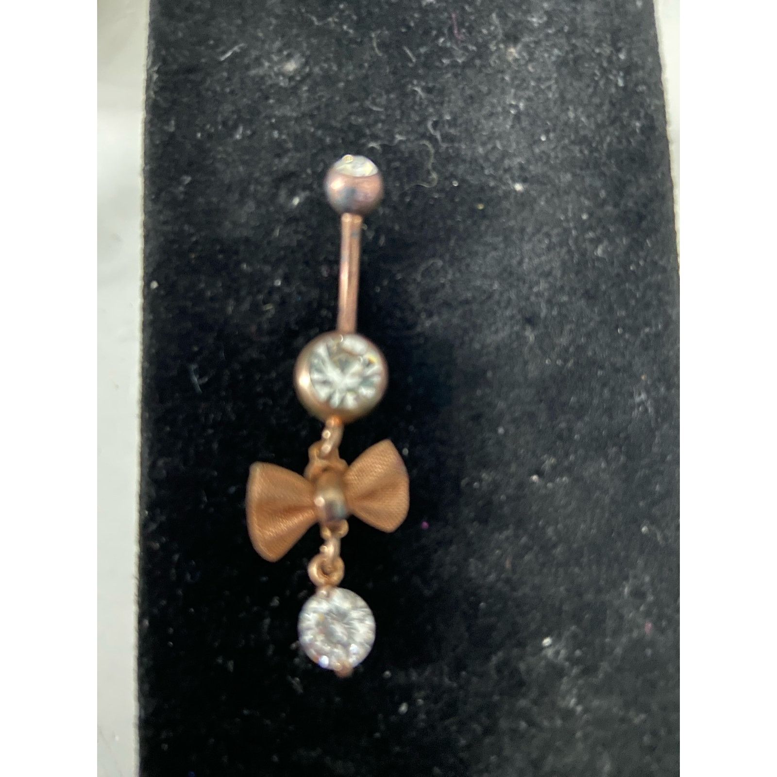 Other Belly button ring with bow copper tone Size ONE SIZE - 1 Thumbnail