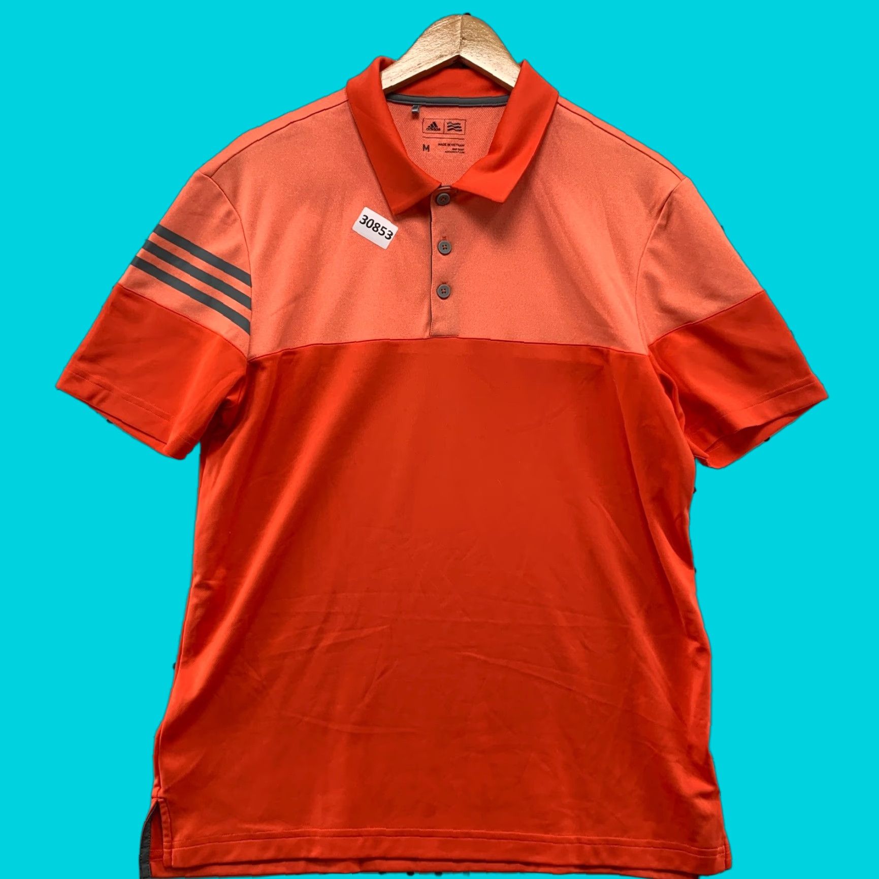 Adidas Adidas Golf Polo Shirt Mens Medium Orange Colorblock Active Short Sleeve 21x28 Polo Mens Colorblock Orange Golf Shirt Adidas Size US M / EU 48-50 / 2 - 1 Thumbnail