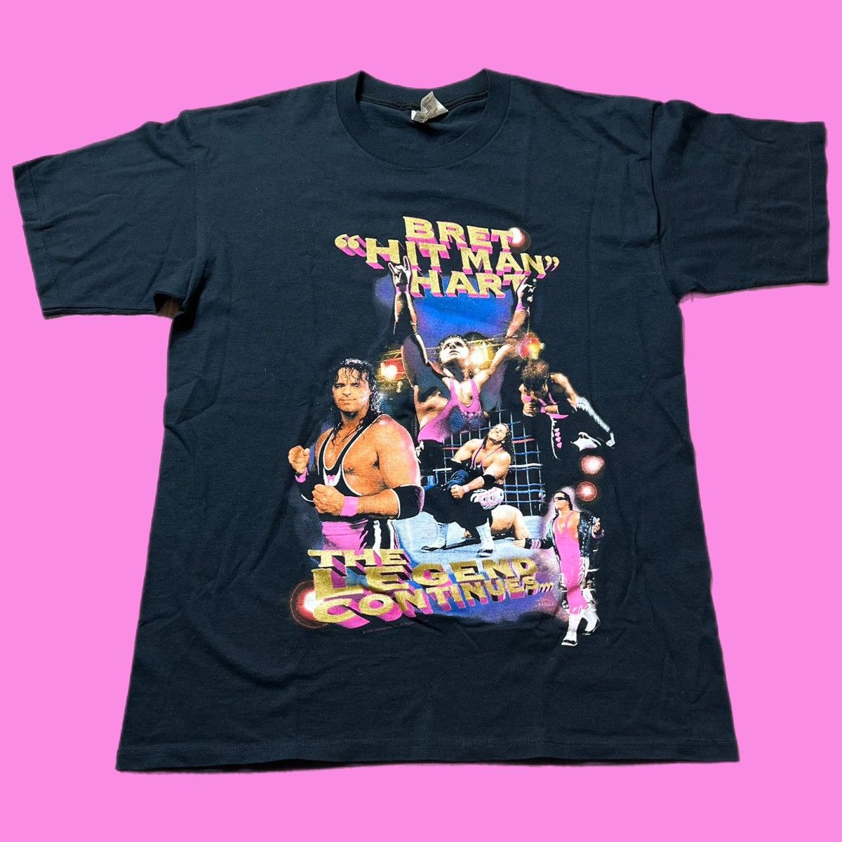 image of Vintage Bret Hart Wwf in Black, Men's (Size XL)