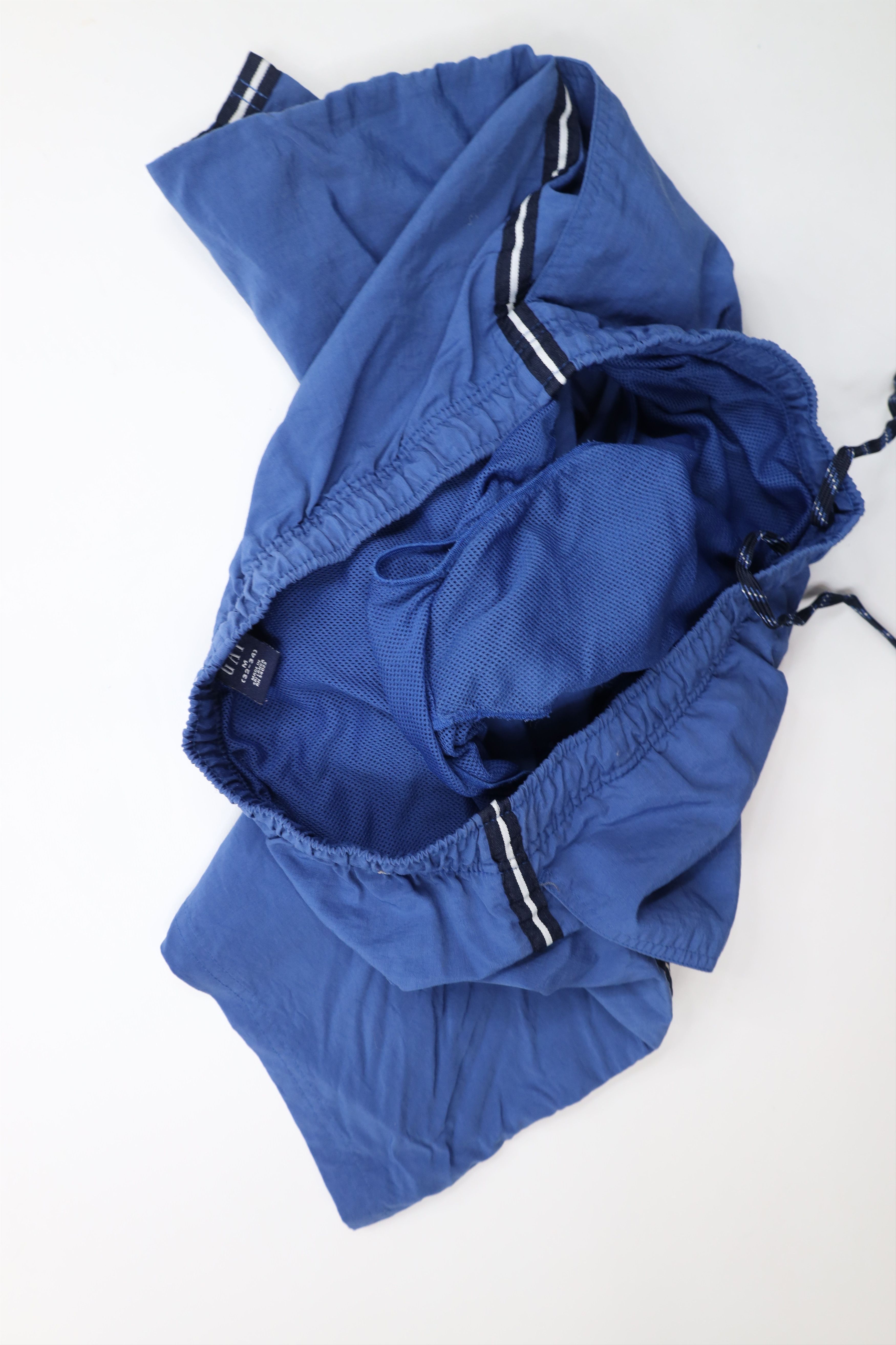 Gap × Vintage Vintage Y2K 2002 Gap Block Letter Striped Lined Shorts Blue Size US 32 / EU 48 - 10 Thumbnail