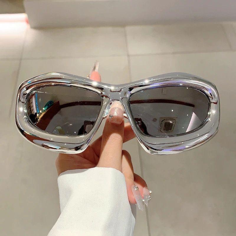 Electric Visual × Japanese Brand Y2K Metallic Inflated Frame Unisex Shades Size ONE SIZE - 2 Thumbnail