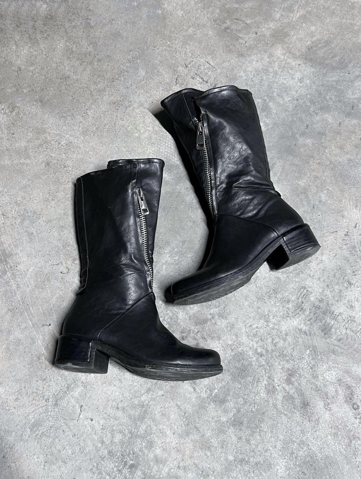 Vintage Avant Garde Asymmetrical Zip Leather A.S.98 Style Boots Size US 8 / IT 38 - 4 Thumbnail