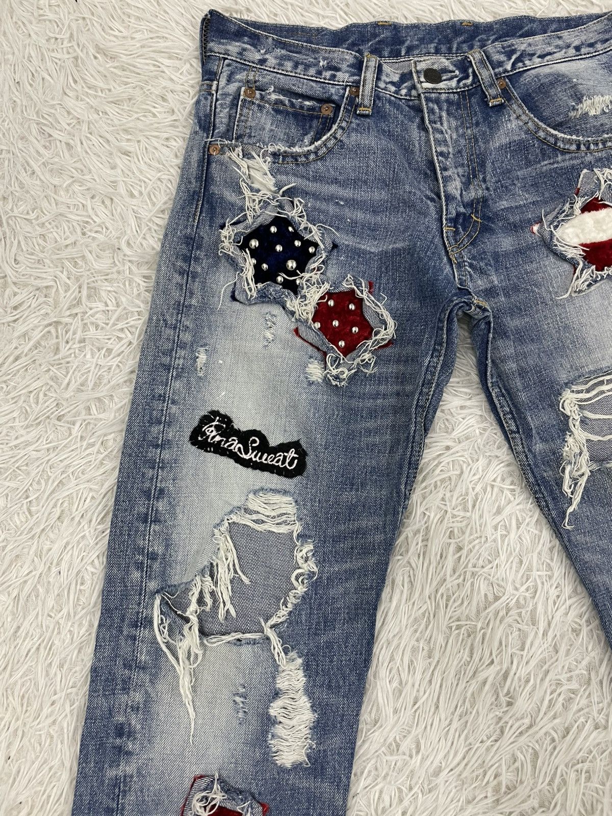 Japanese Brand Cozy Art Style Sweats & Bloods RNA Flare Jeans Pant Size US 30 / EU 46 - 6 Thumbnail