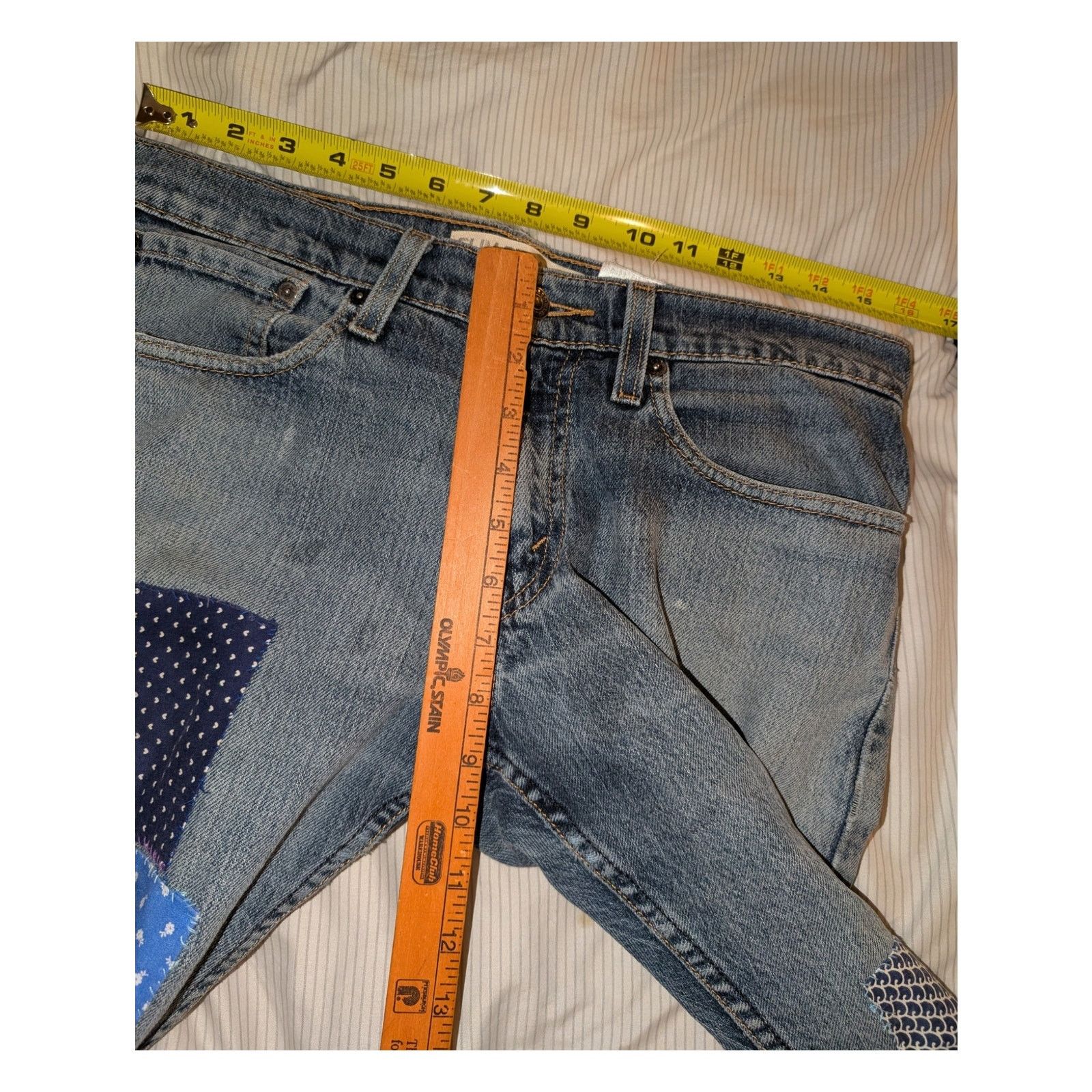 Levi's Levi's 514 Slim Straight 31-32 patched repaired Jeans Size US 31 - 7 Thumbnail