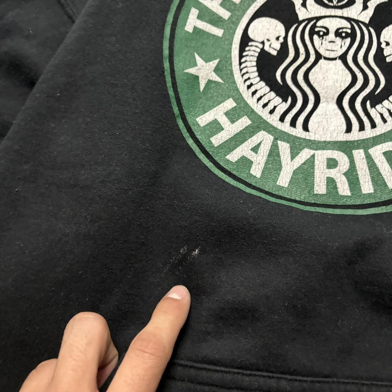 Band Tees × Vintage Crazy Vintage Y2K/2000s “The Dead End Hayride” Starbucks Parody Horror Graphic Hoodie! Size US M / EU 48-50 / 2 - 6 Thumbnail