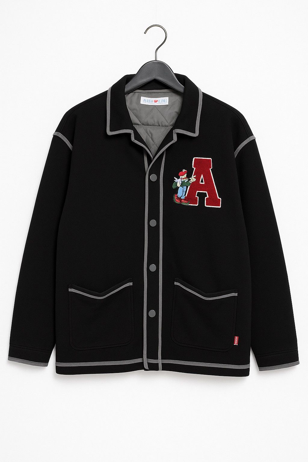 Angel Blue Japan Jacket – Black Snap Button Patch Embroidery