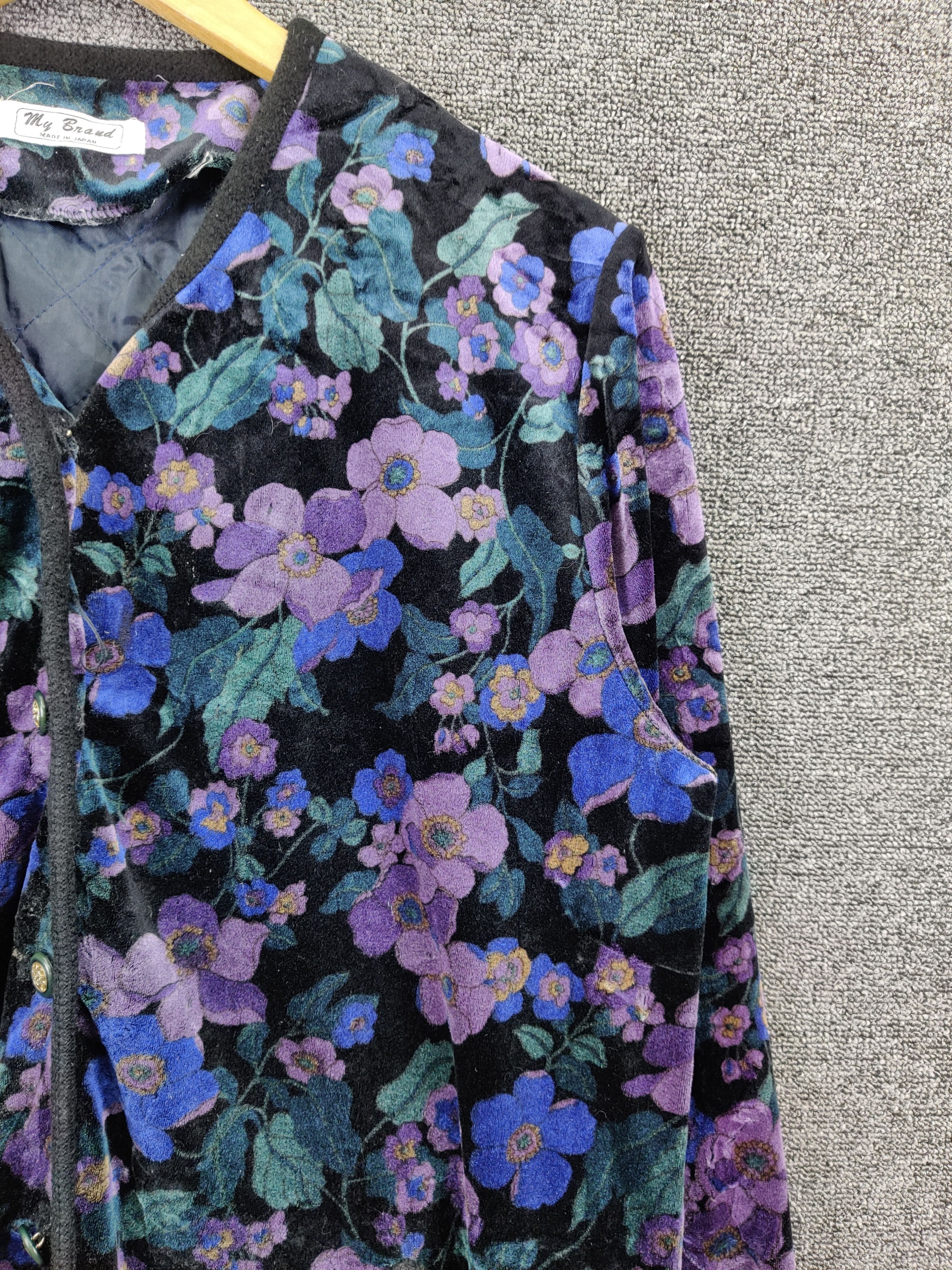 Japanese Brand Vintage Cardigan Velvet Floral By My Brand Size US L / EU 52-54 / 3 - 5 Thumbnail