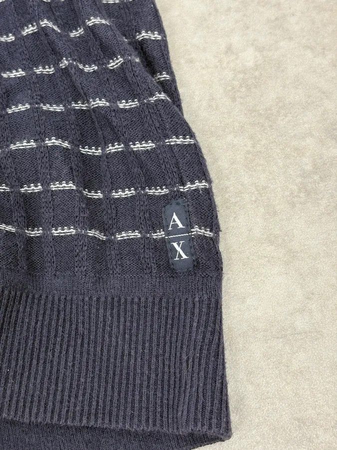 2010s Armani Navy & White Gradient Abstract Light Sweater
