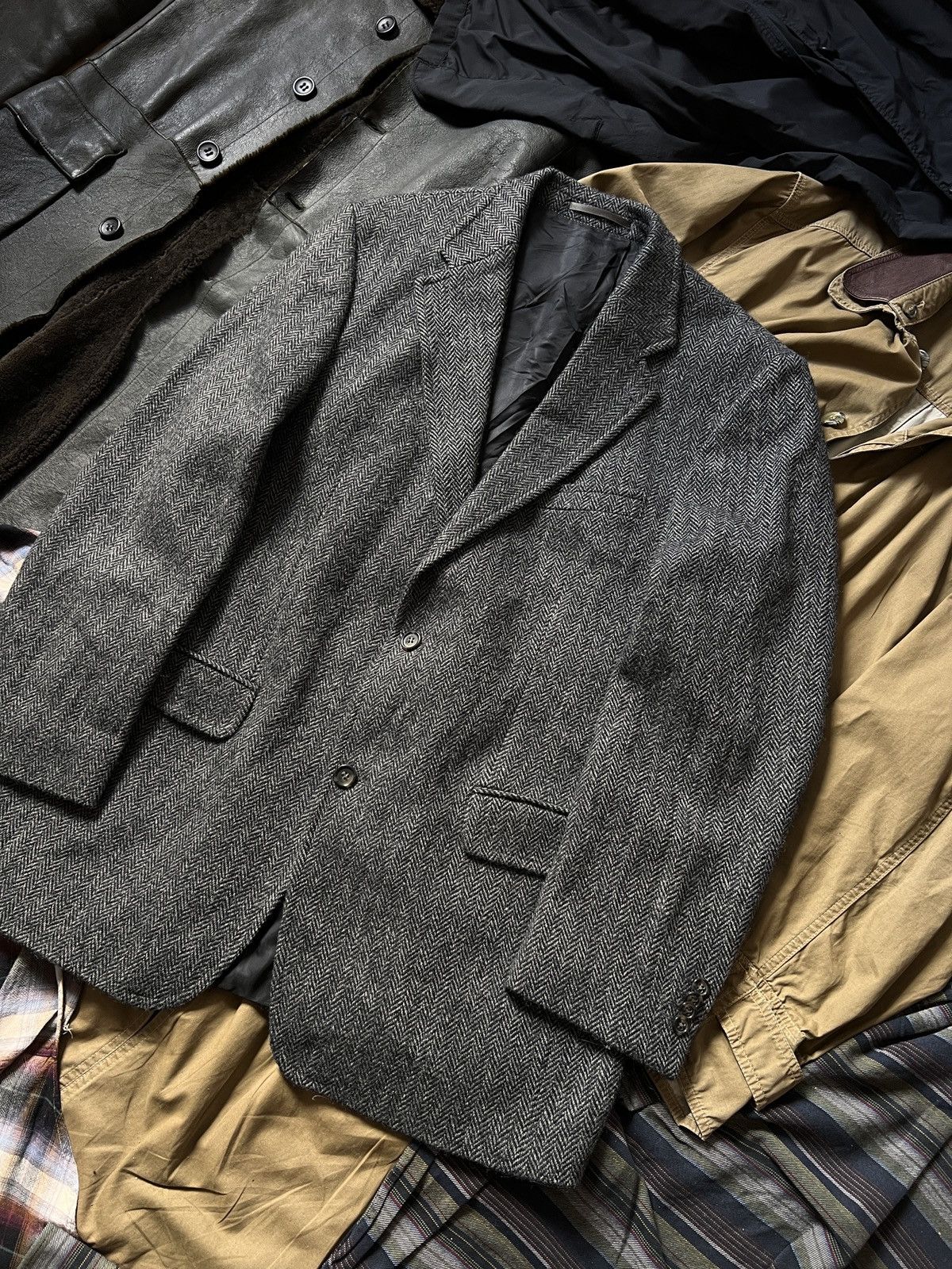 Harris Tweed Vintage J.Philipp Germany 100% Wool Harris Tweed Blazer Size 52S - 5 Thumbnail