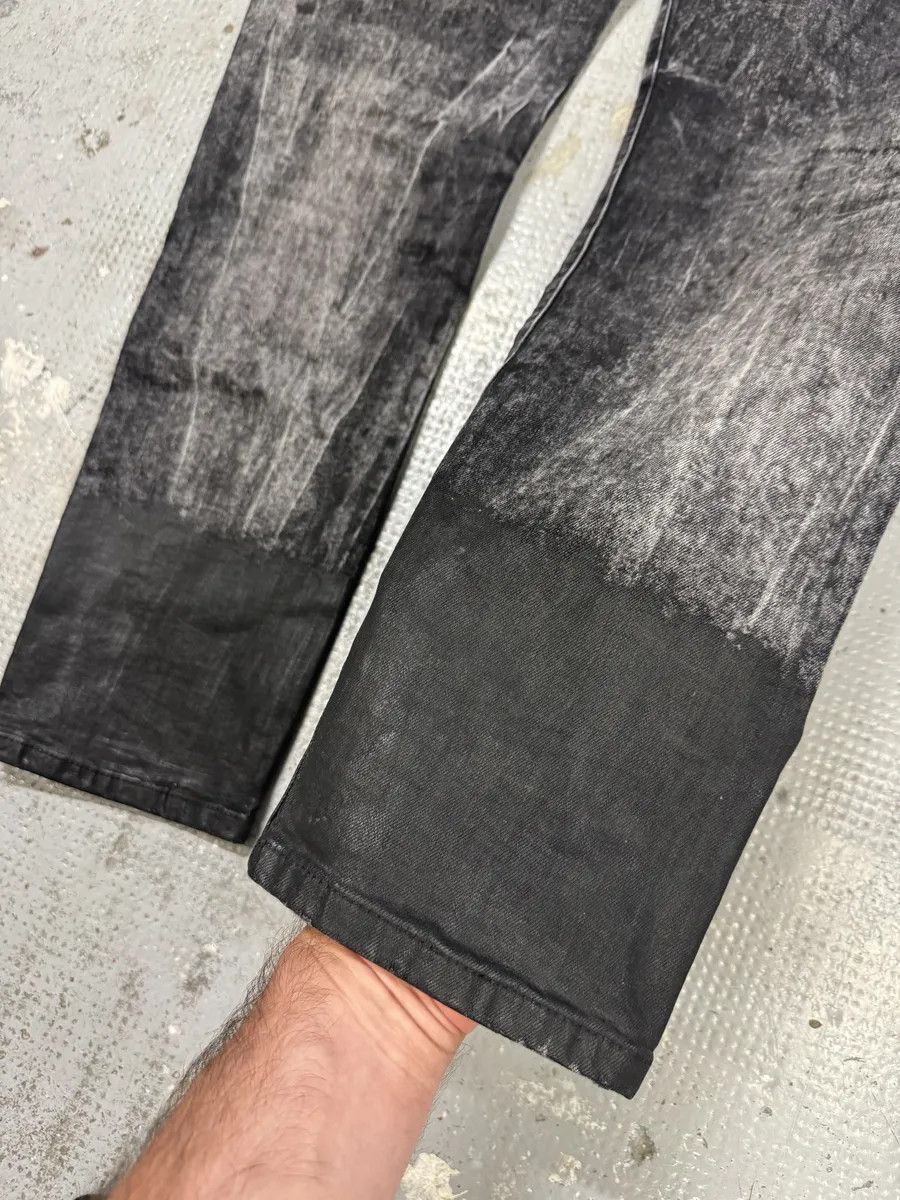 Diesel Diesel Black Bleached Effect Coated Slim Jeans Size US 33 - 8 Thumbnail