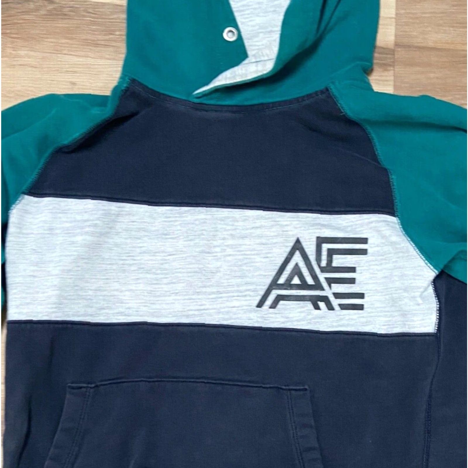 American Eagle Outfitters American Eagle Outfitters Hoodie Mens M Black Green Cotton Pouch Pocket Pullover Sweatshirt Size US M / EU 48-50 / 2 - 2 Thumbnail