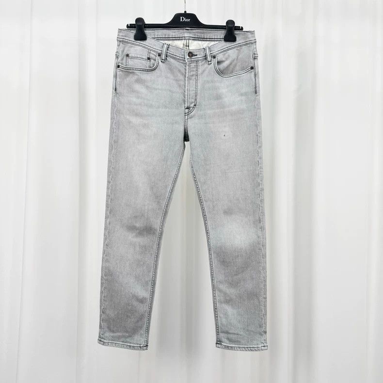 Acne Studios Acne Studios Grey washed leather brand jeans Size US 32 / EU 48 - 1 Thumbnail
