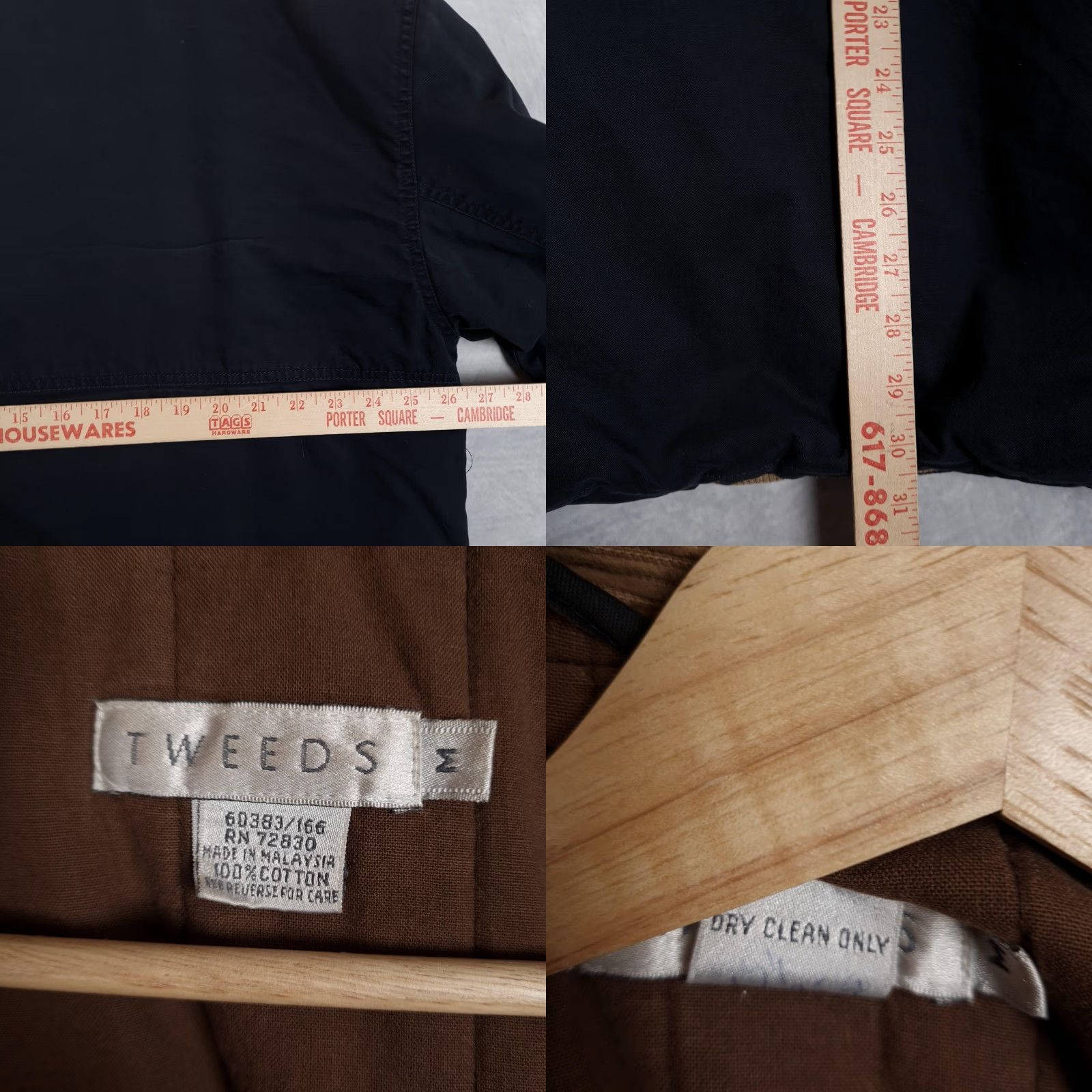 Vintage Tweeds Coat Mens Medium Blue Canvas Barn Chore Corduroy Collar Lined Field Size US M / EU 48-50 / 2 - 11 Thumbnail