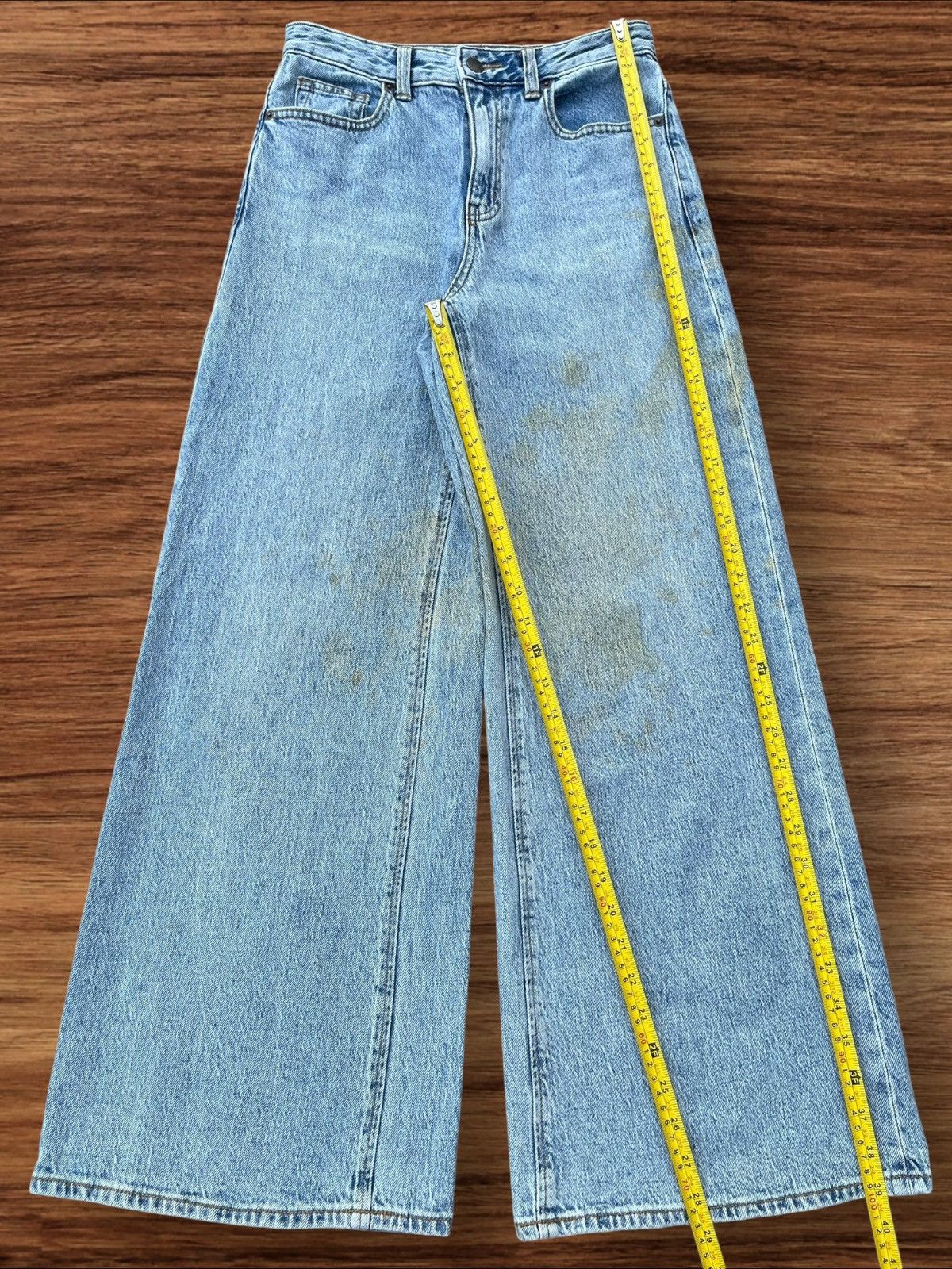 Japanese Brand × Vintage Vintage Japanese Brand Dirty Washed High Rise Wide Leg Jeans Size 26" / US 2 / IT 38 - 9 Thumbnail