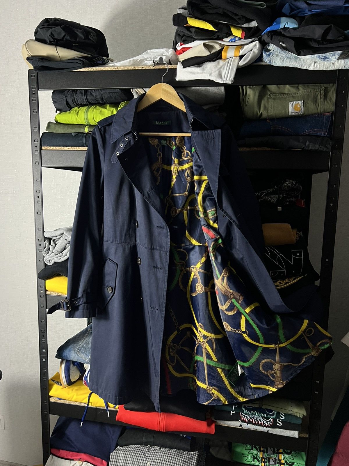Polo Ralph Lauren 🧥 Lauren Ralph Lauren Equestrian Lined Trench Coat Navy WMNS Size S / US 4 / IT 40 - 1 Thumbnail
