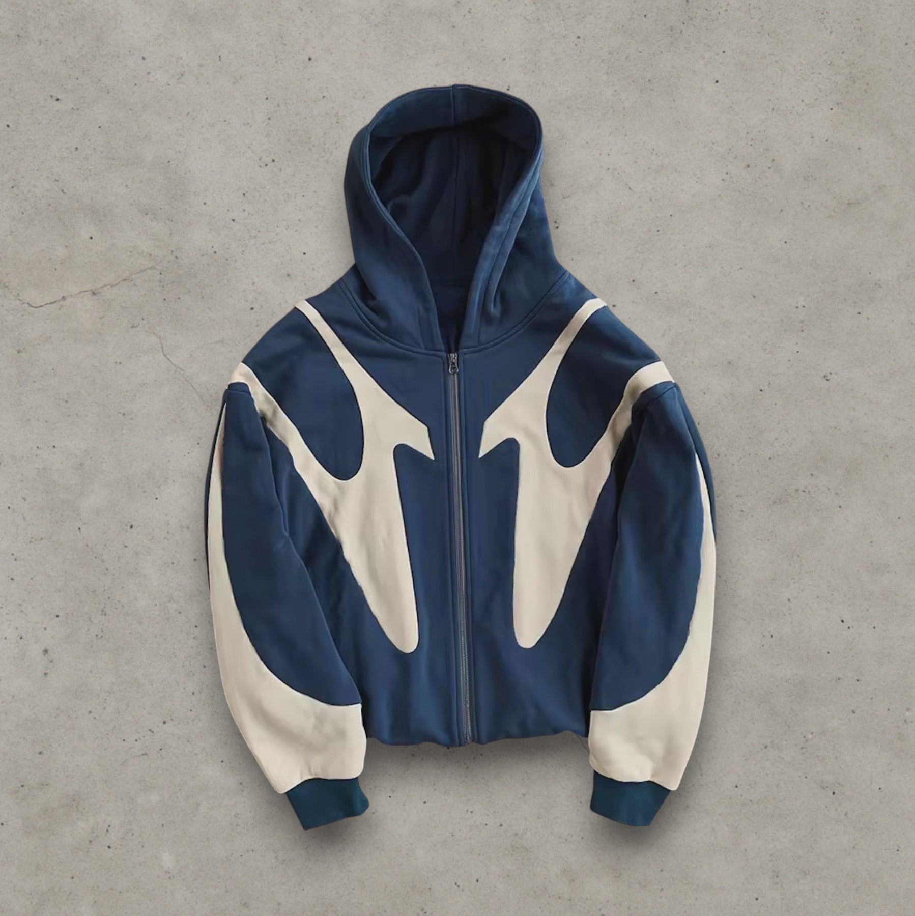 Other Y2K Streetwear Zip-Up Hoodie – Navy Blue & White Size US L / EU 52-54 / 3 - 1 Thumbnail