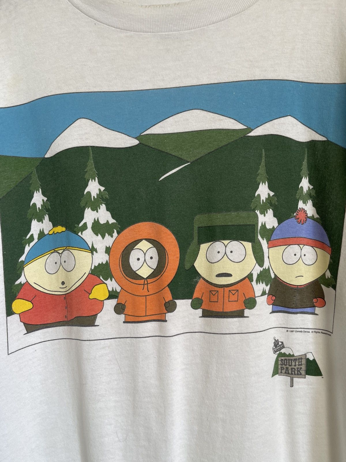 Vintage 1997 Vintage South Park Bus Stop Promotional Tee Size US XL / EU 56 / 4 - 3 Thumbnail