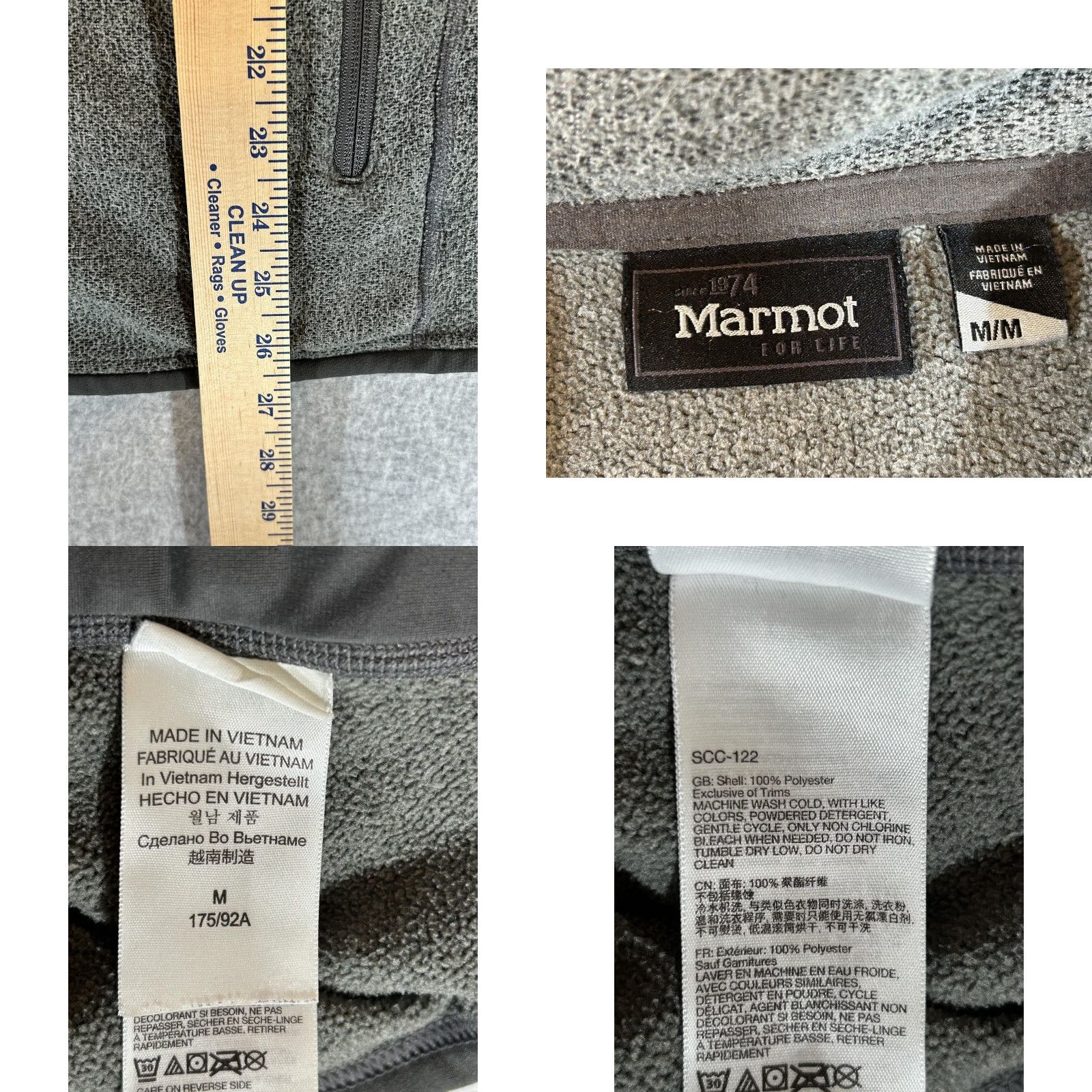 Marmot Marmot Jacket Mens Medium Gray Full Zip Fleece Thermal Hiking Outdoor Trail Size US M / EU 48-50 / 2 - 8 Thumbnail