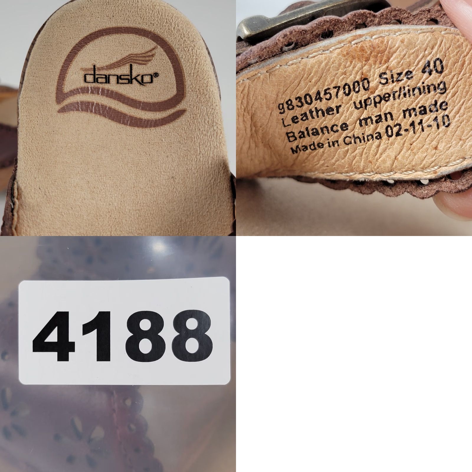 Dansko **Dansko Women's Brown Leather Slip-On Sandal Clog Size 9.5-10** User: **Brown Leather Dansko Women's Slip-On Sandal Clog Size 9.5-10** Size US 9.5 / IT 39.5 - 9 Thumbnail