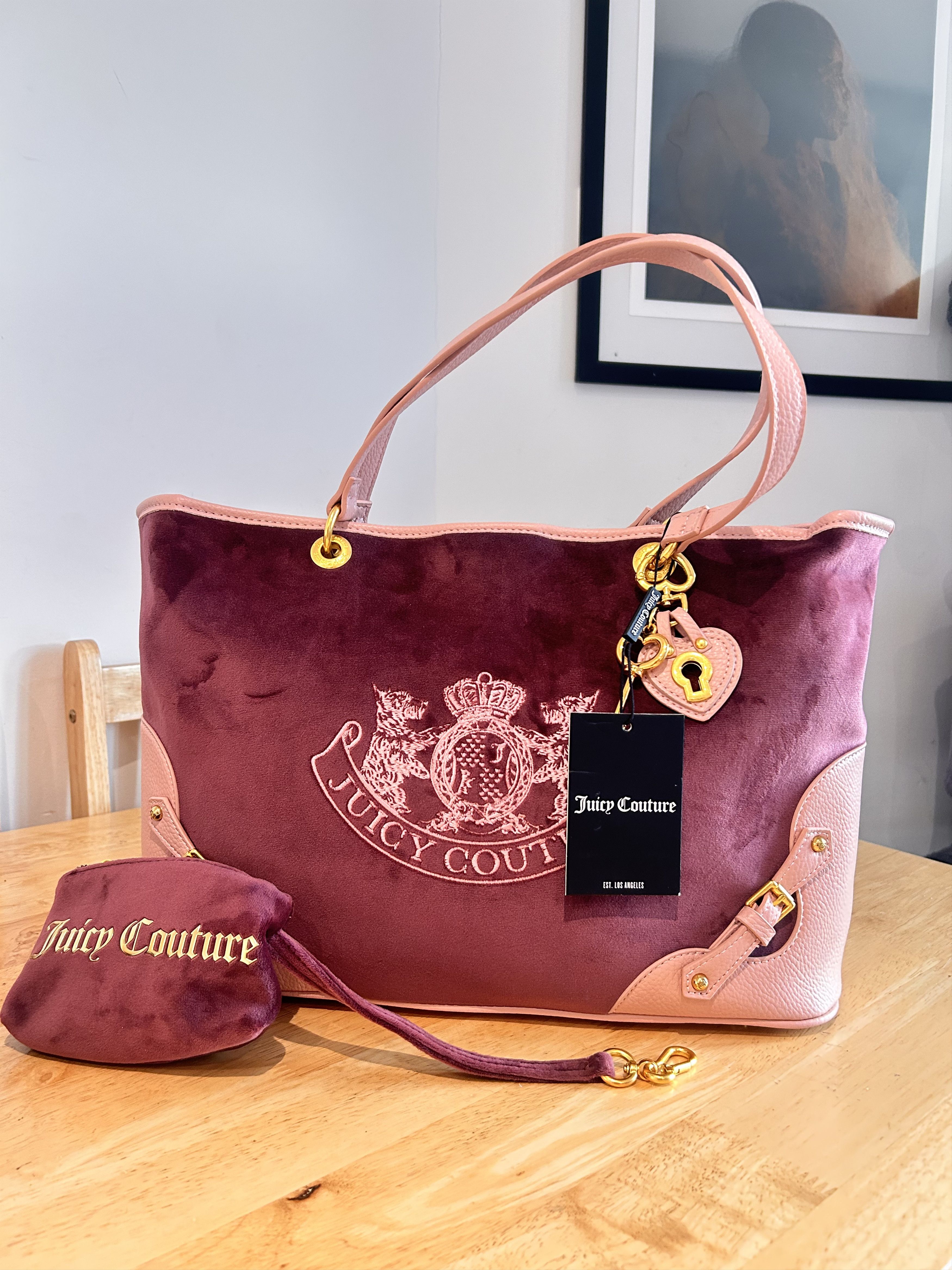 Juicy Couture Juicy Couture Twig Dogs Velvet Tote Bag & Purse RRP $295 Size ONE SIZE - 5 Thumbnail