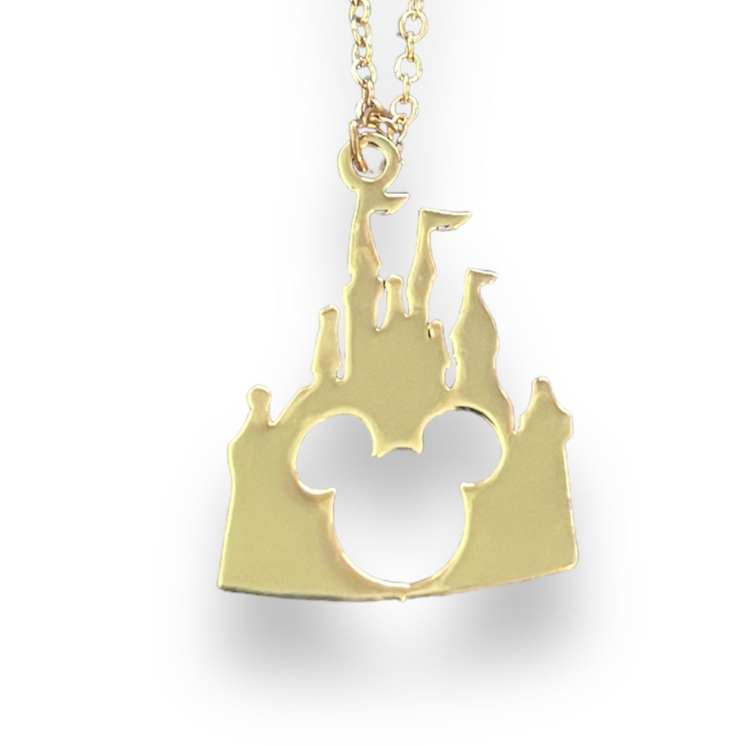 Other New Gold Castle Mickey Mouse Pendant Necklace Size ONE SIZE - 1 Thumbnail
