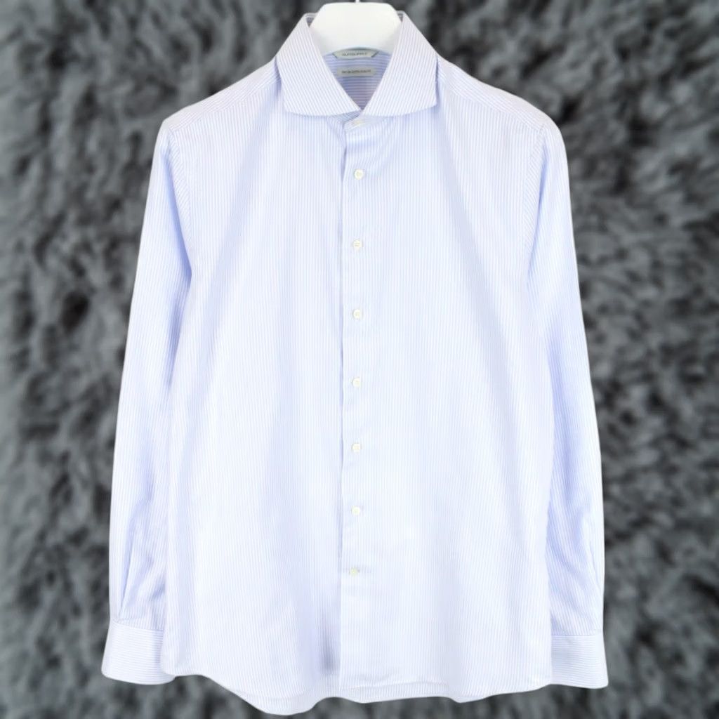 Suitsupply Suitsupply Try On Extra Slim Fit Formal Shirt Men's 41 / 16 Pinstriped Blue Pinstriped Shirt 41/16 Mens Right? Size 42R - 1 Thumbnail