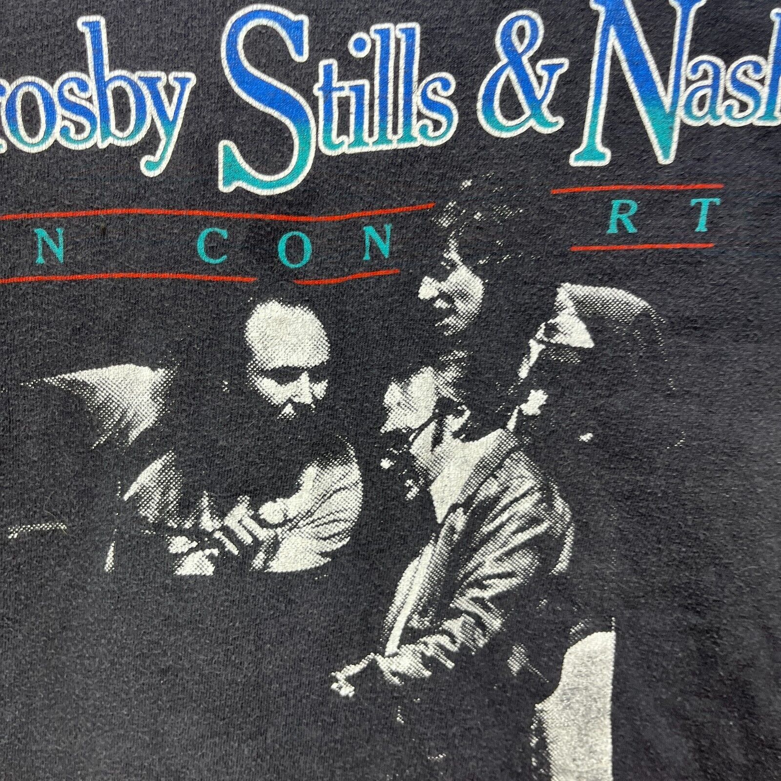 Vintage 80s Crosby Stills & Nash Concert Band Med-Large 1984