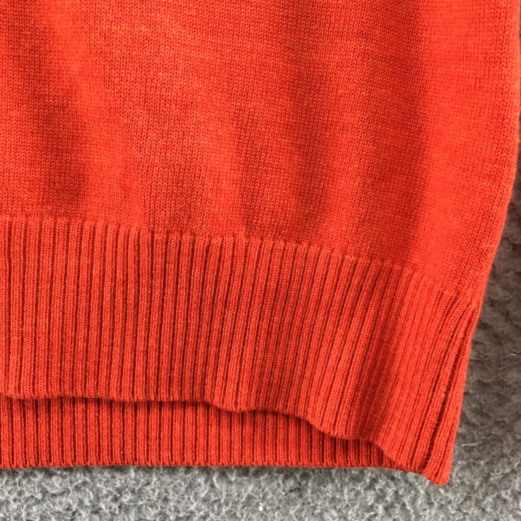Banana Republic Banana Republic Sweater Mens S Orange Long Sleeve V-neck Merino Extra Fine Wool Shirt Size US S / EU 44-46 / 1 - 7 Thumbnail