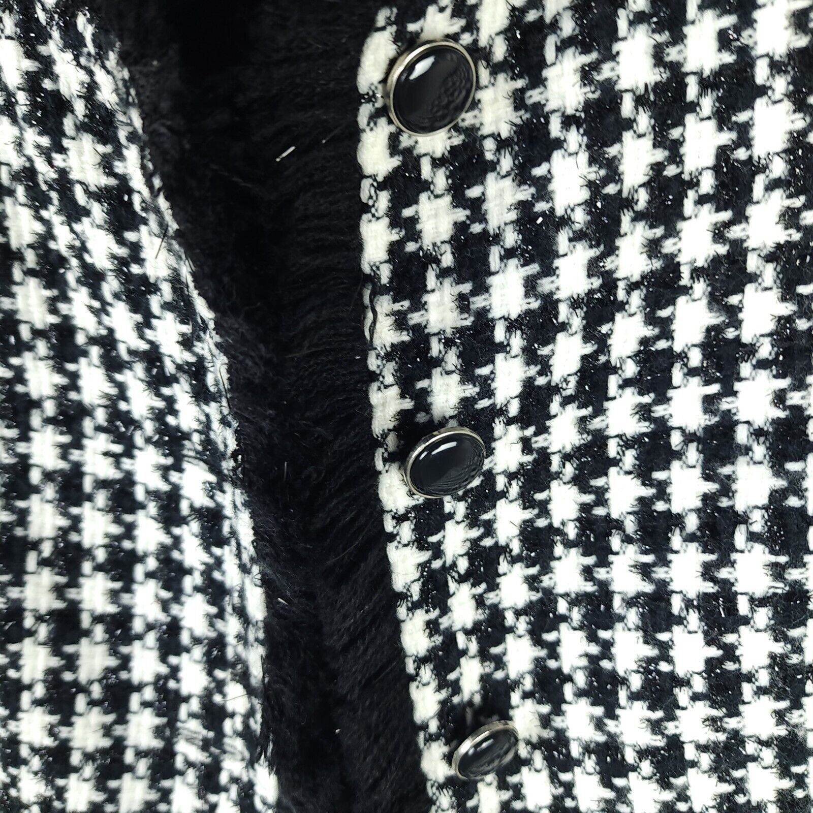 Vintage Shomi Petites Black & White Check Short Jacket- Size 8 Size M / US 6-8 / IT 42-44 - 6 Thumbnail