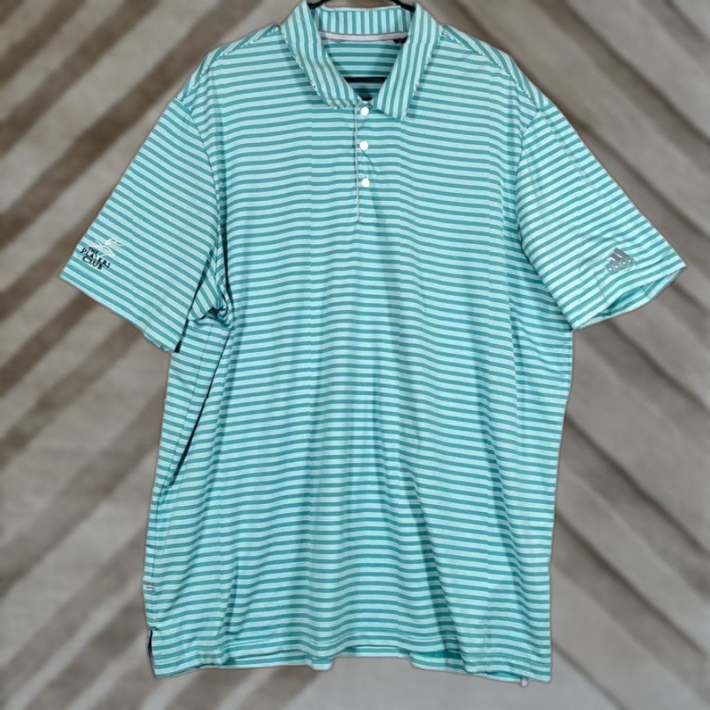 Adidas Adidas Polo Shirt Green Striped Golf Short Sleeve 2XL Men Athletic Big & Tall Casual Activewear | All Seasons, Quick Dry, Breathable Size US XXL / EU 58 / 5 - 1 Thumbnail