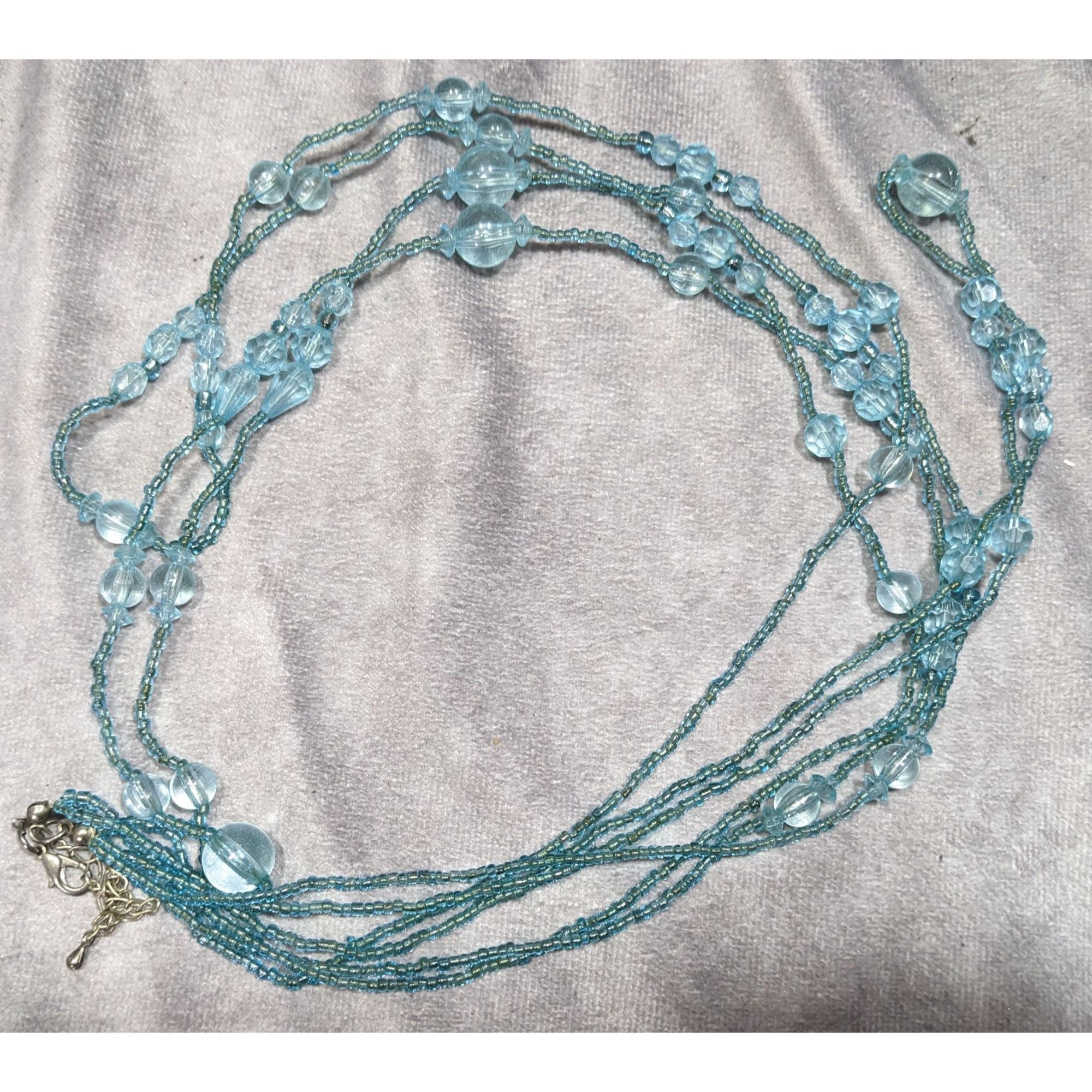 Other Layered Mermaidcore Blue Glass And Acrylic Beaded Necklace Size ONE SIZE - 4 Thumbnail