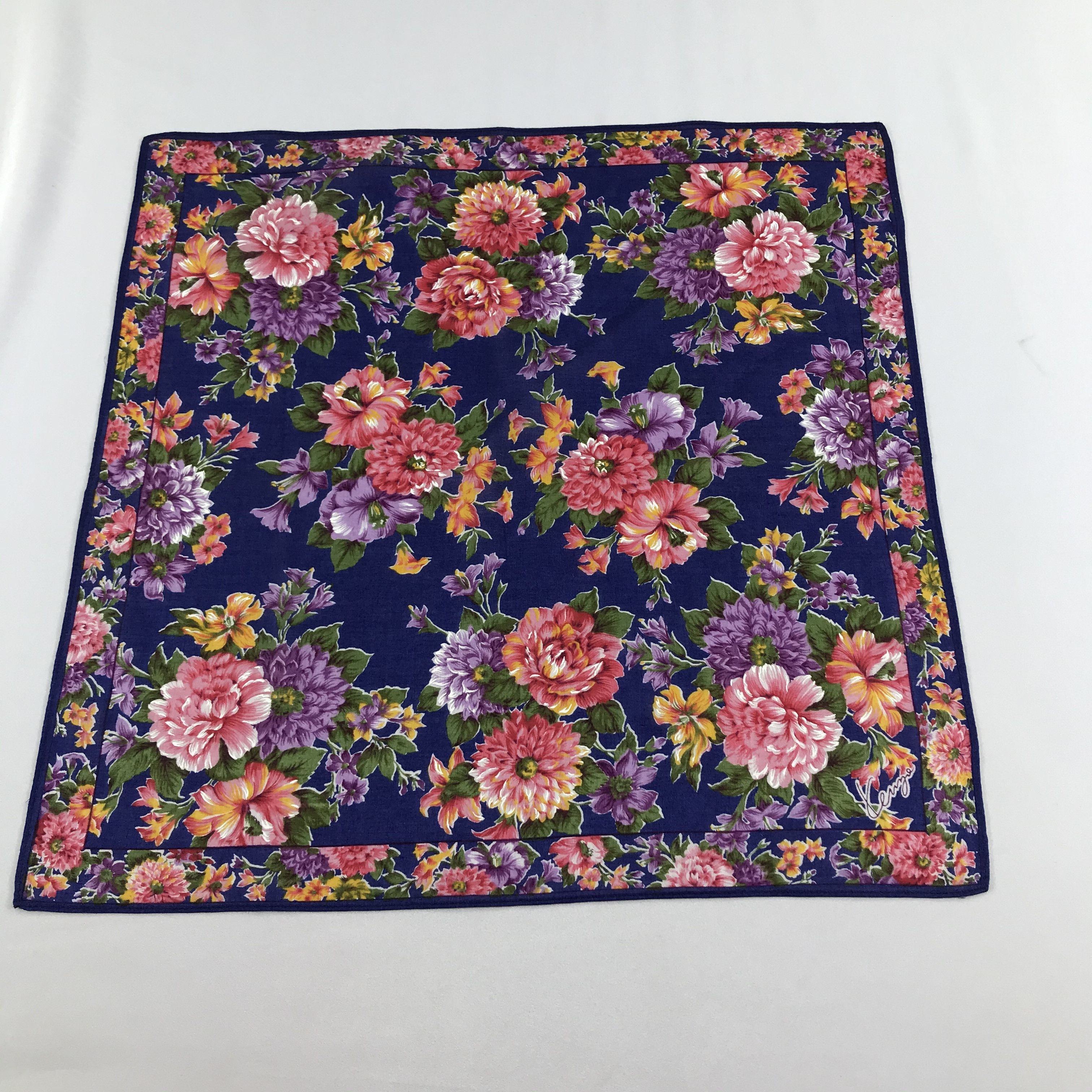 Kenzo Floral Handkerchief Neckerchief Bandana H1020